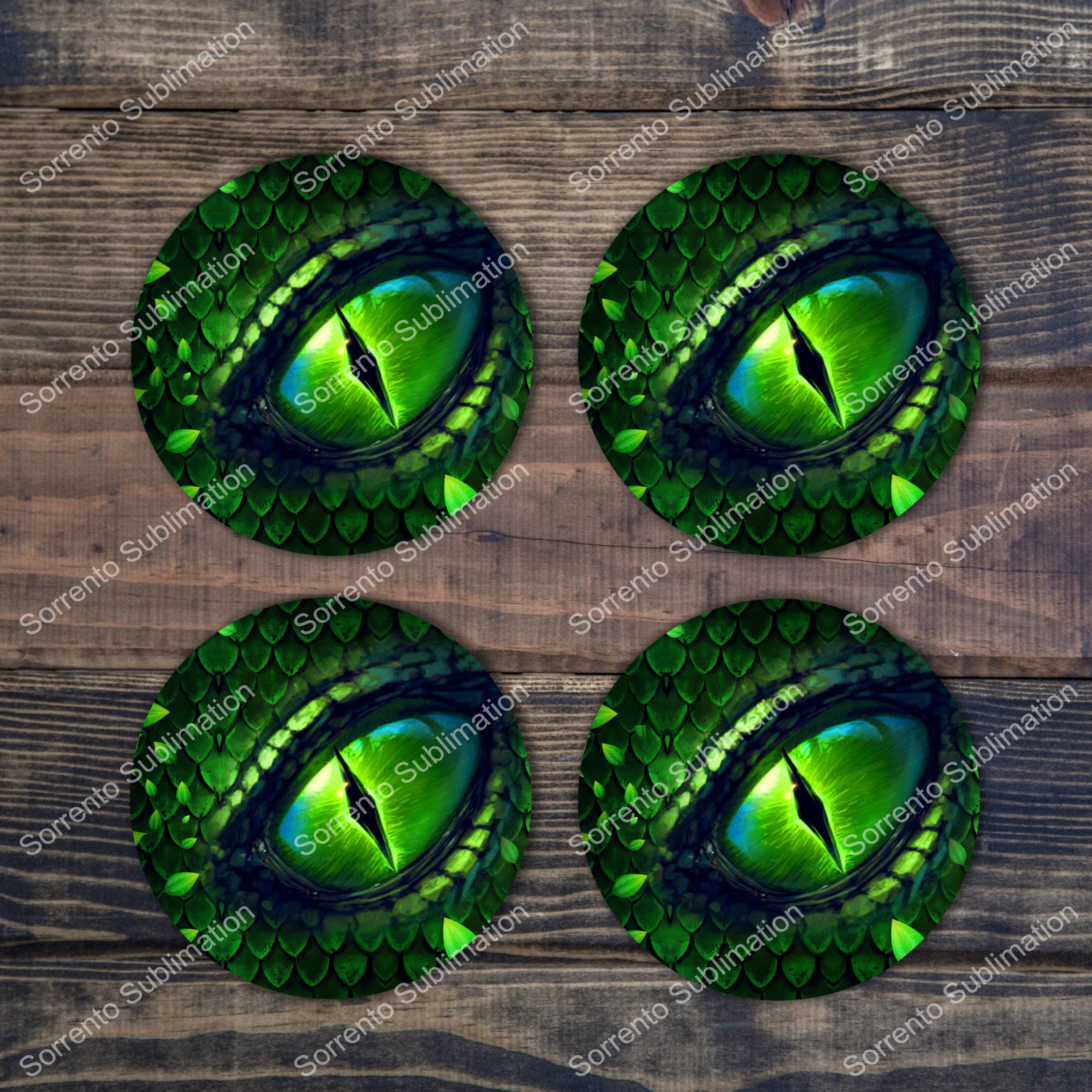 Dragon Eye Coaster- 4 Colors. Ceramic Set of 4 Unique coasters