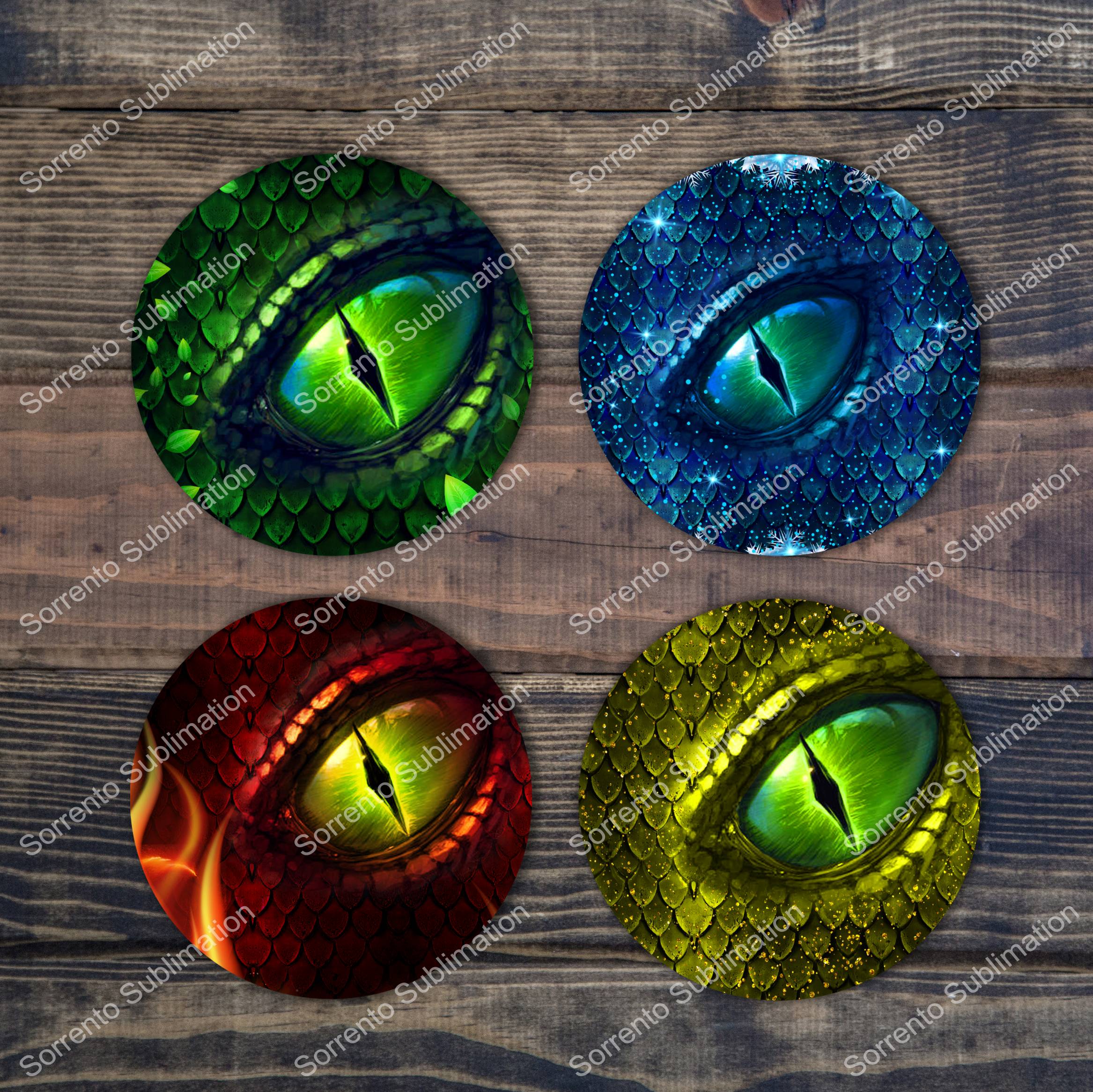 Dragon Eye Coaster- 4 Colors. Ceramic Set of 4 Unique coasters