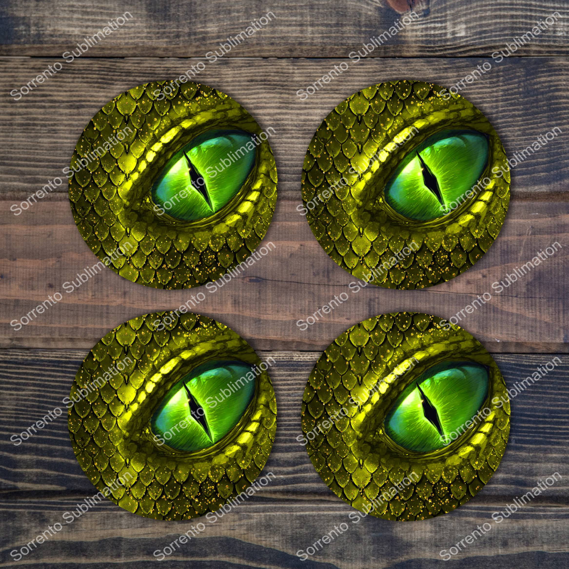 Dragon Eye Coaster- 4 Colors. Ceramic Set of 4 Unique coasters