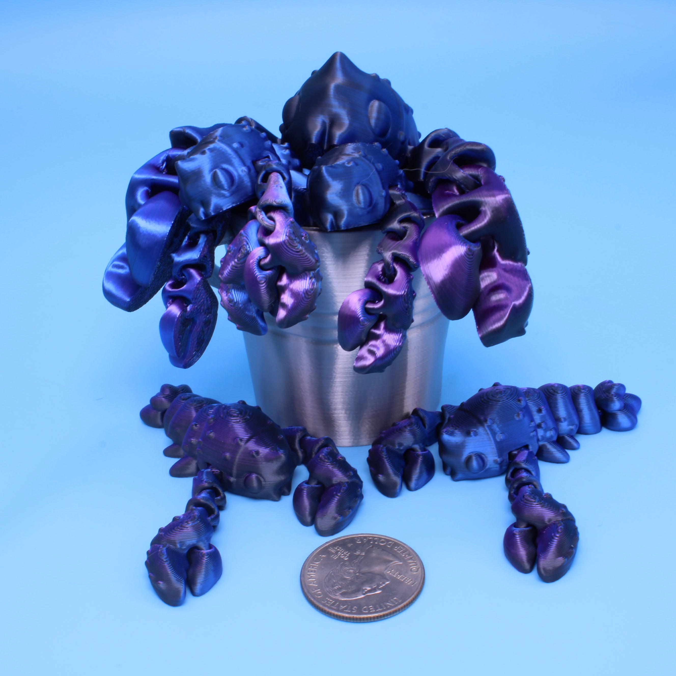 Lobster Black, Blue, Purple- 3D Printed | Layers In Green Authorized Seller