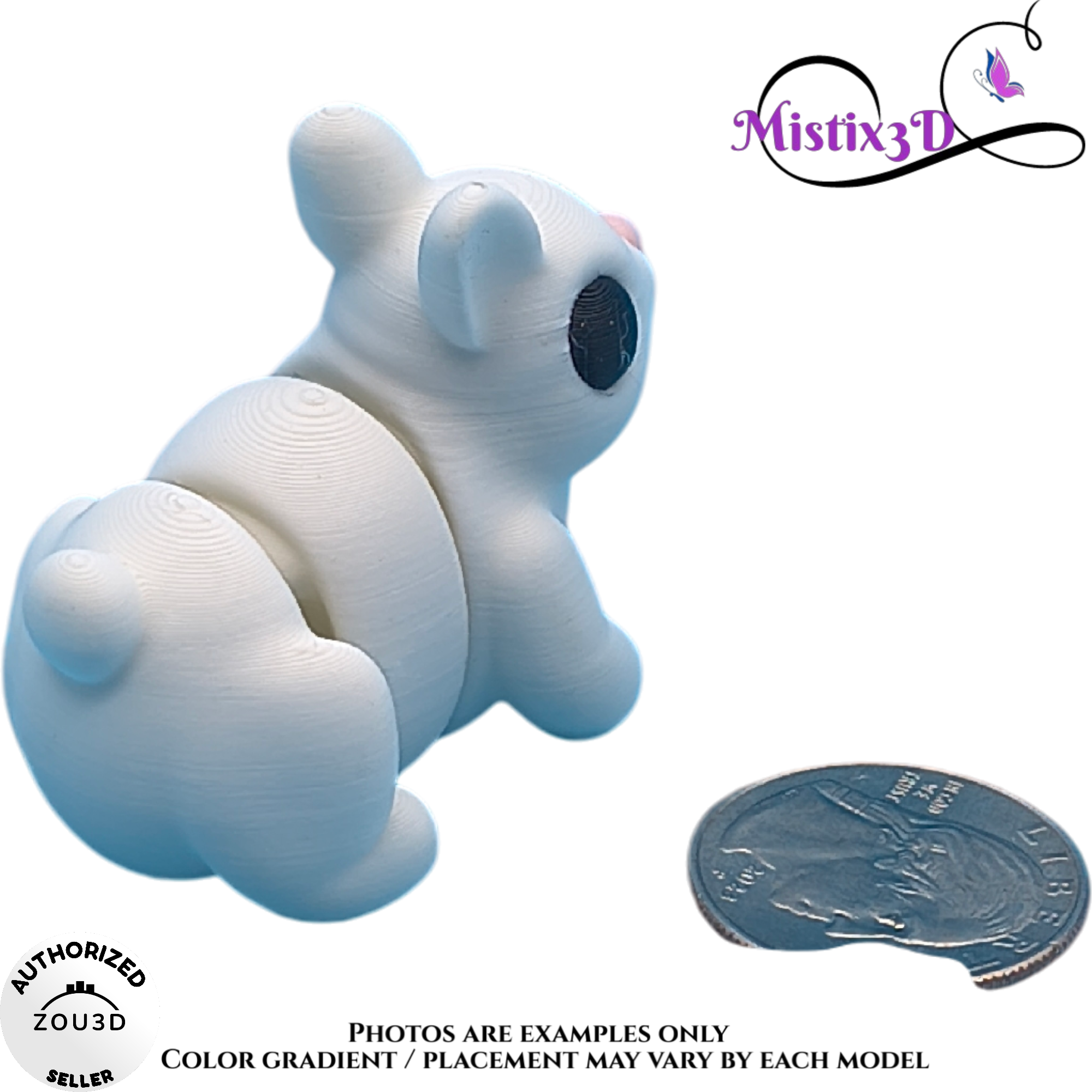 Baby White Bunny, 3D Printed - Authorized Seller