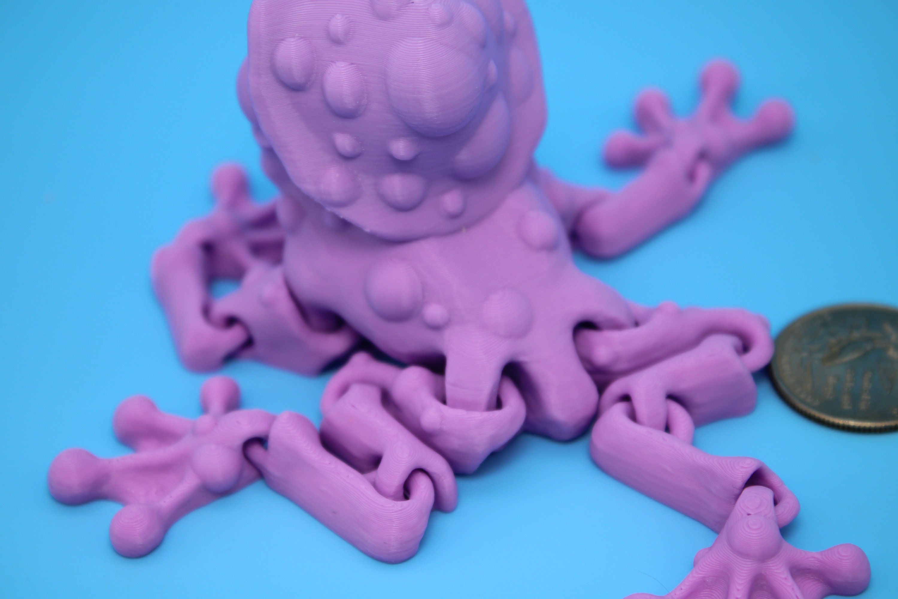Mushroom Frog-Pink | 3D Printed | Friendly Frog | Fidget Toy | Articulating Frog.