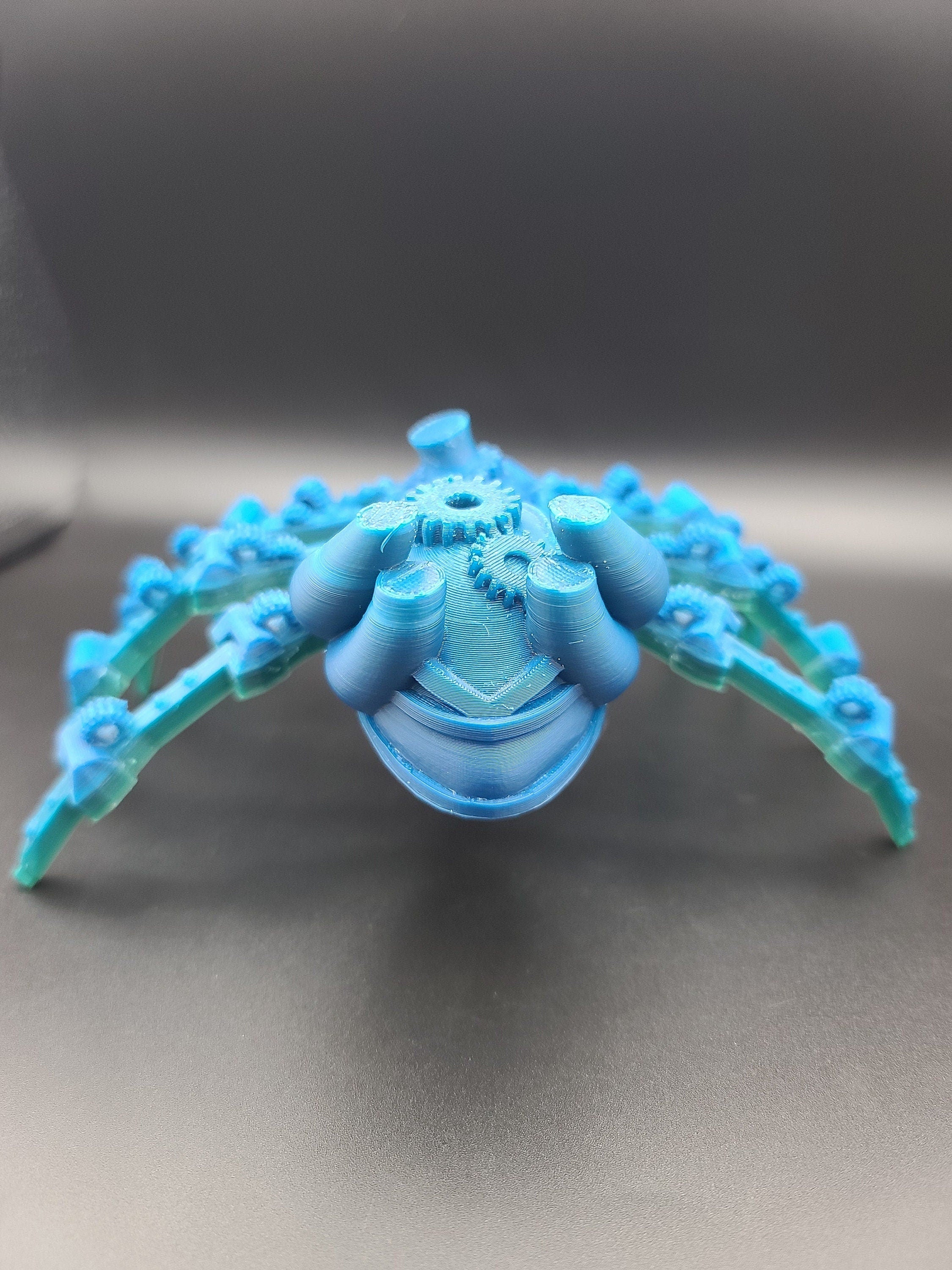 Multi Color Steam Punk Spider. Steam Punk Spider 3D printed articulating spider . flexi Toy, 9.75 in. Stress Relief, Gift.
