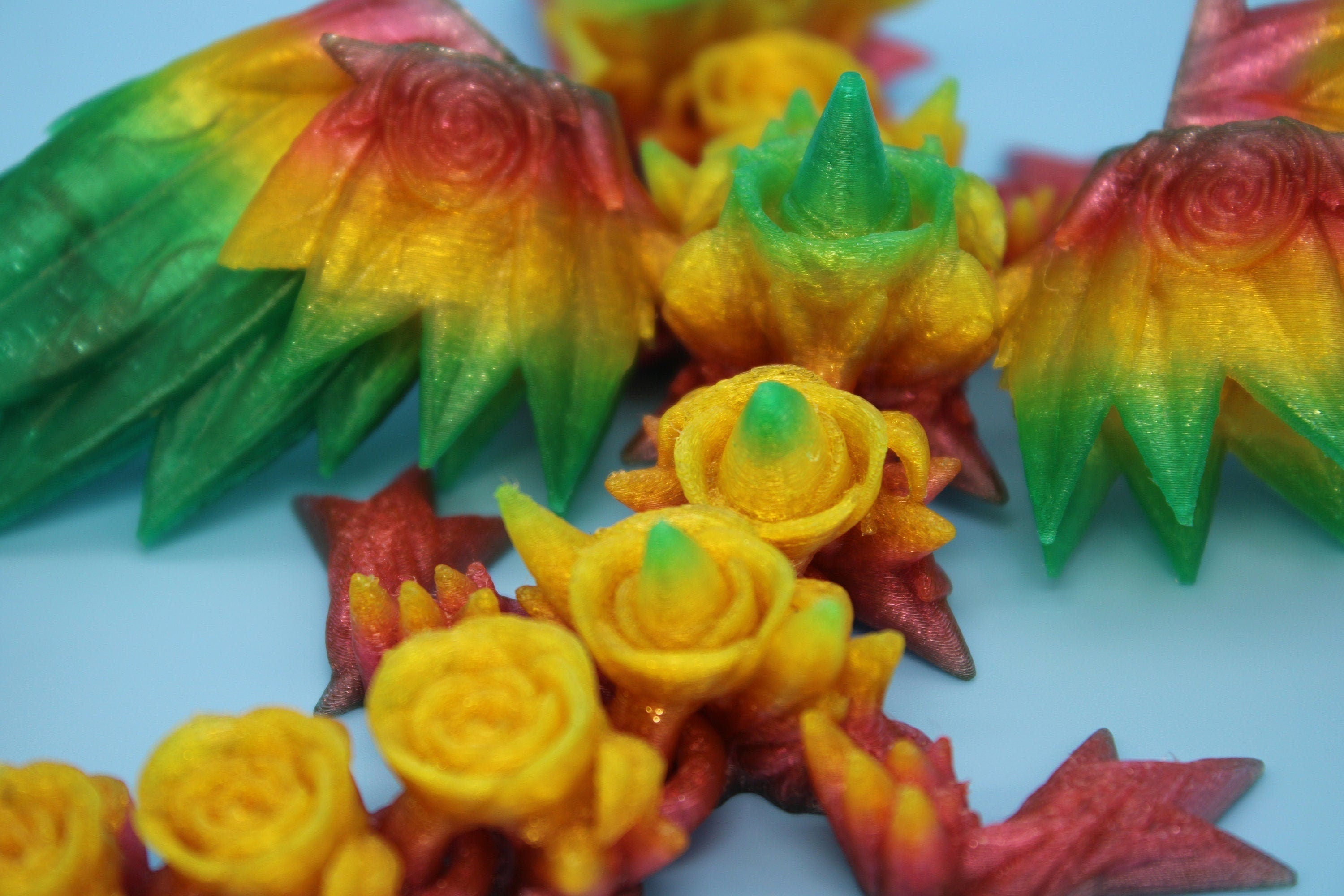 Baby Rose Wing Dragon | Rainbow | 3D Printed TPU | Fidget | Flexi Toy Baby Rose Wing Dragon | Rainbow | 3D Printed TPU | Fidget | Flexi Toy