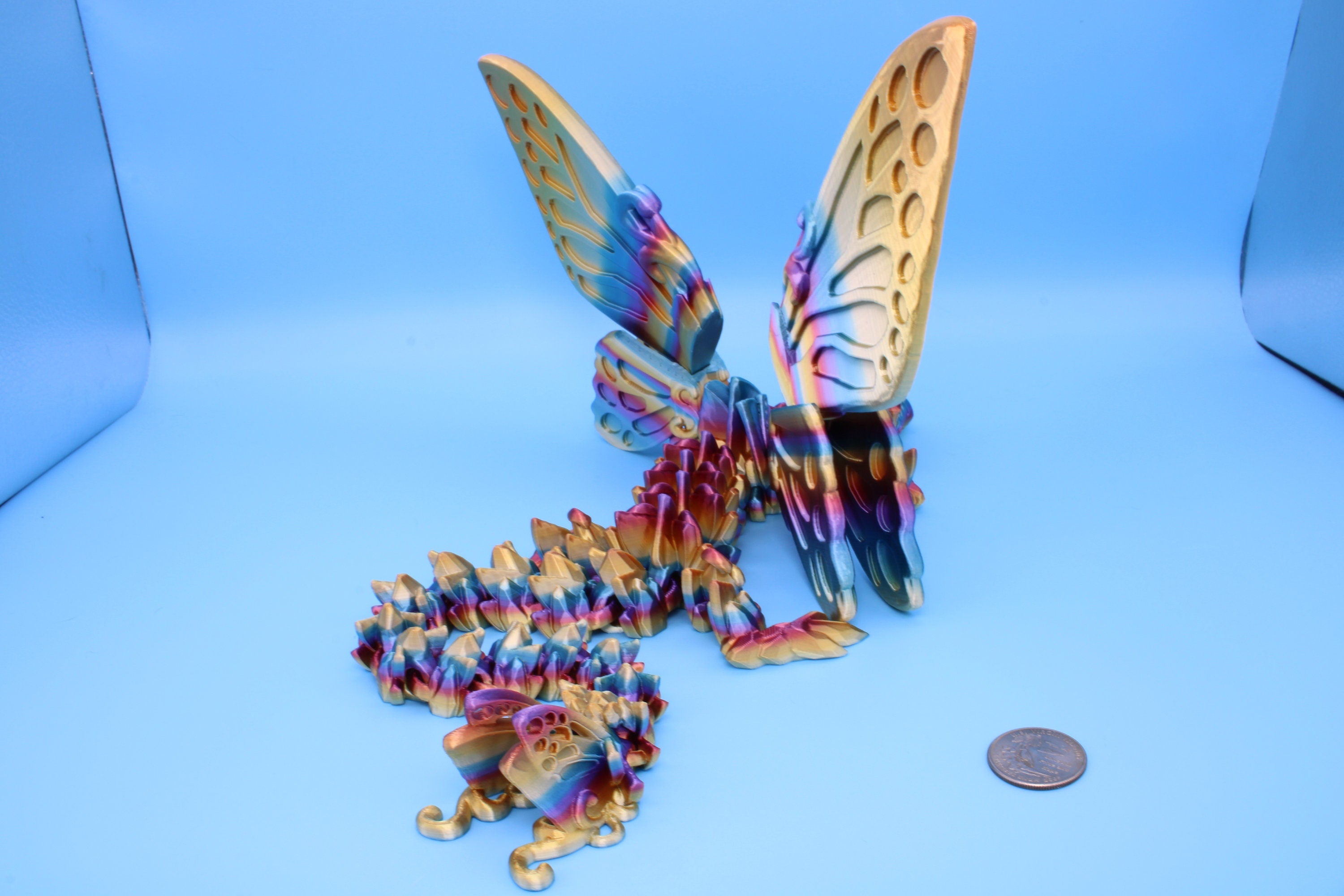 Butterfly Wing Dragon | 3D Printed Articulating Dragon 18 in.