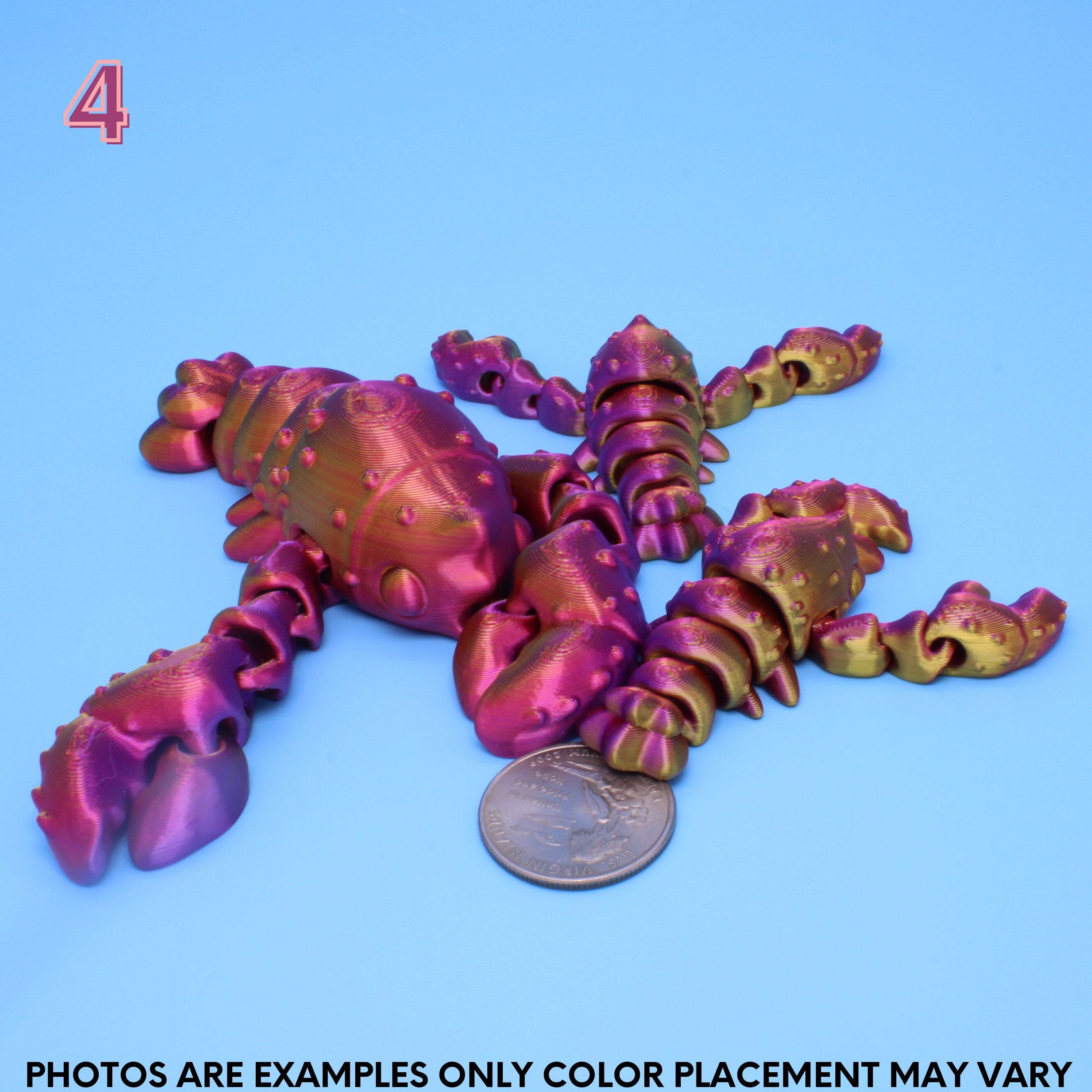 Lobster Red, Gold, Purple - 3D Printed | Layers In Green Authorized Seller