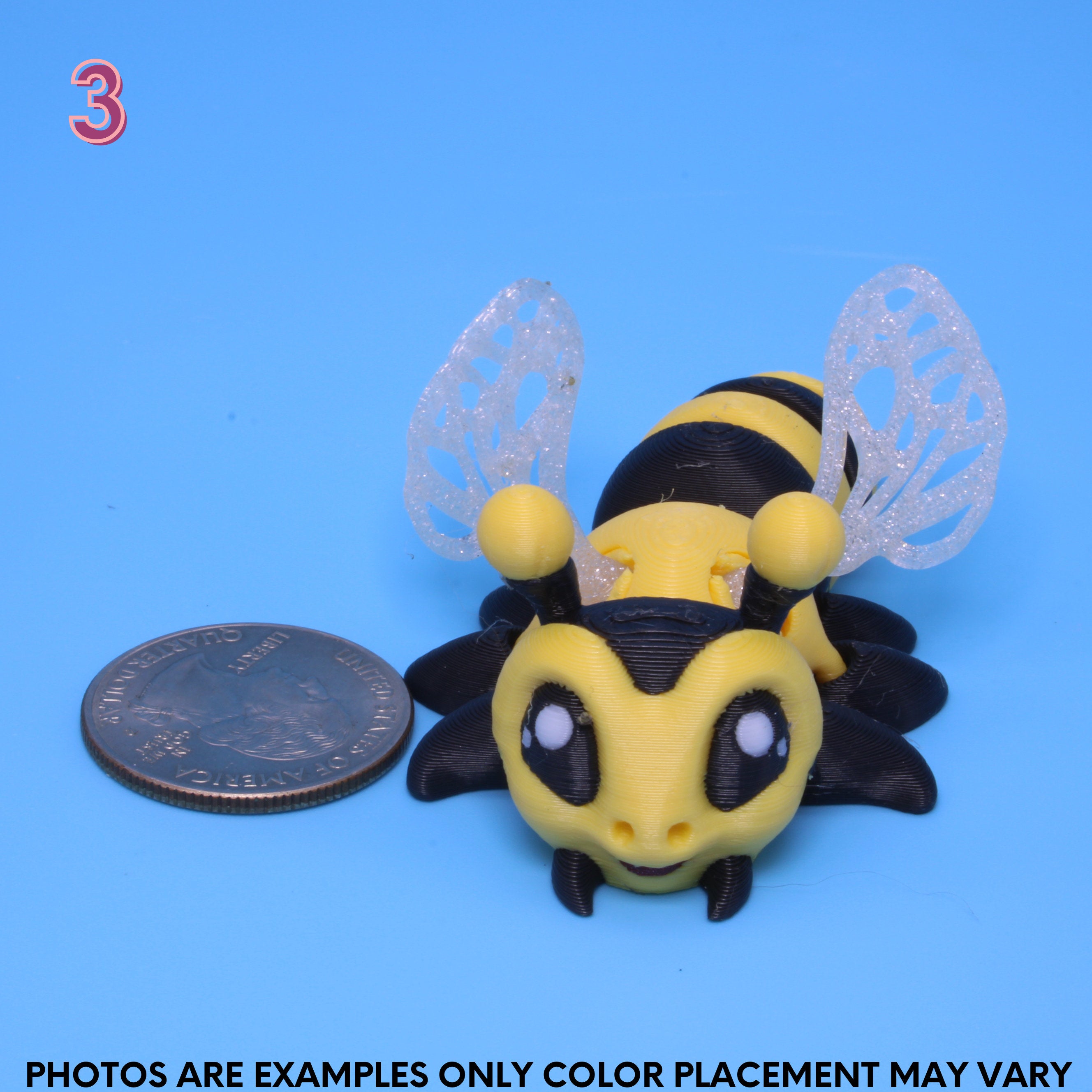 Art Flex Bee, 3 Sizes, 2 Wings options - 3D Printed | Authorized Seller