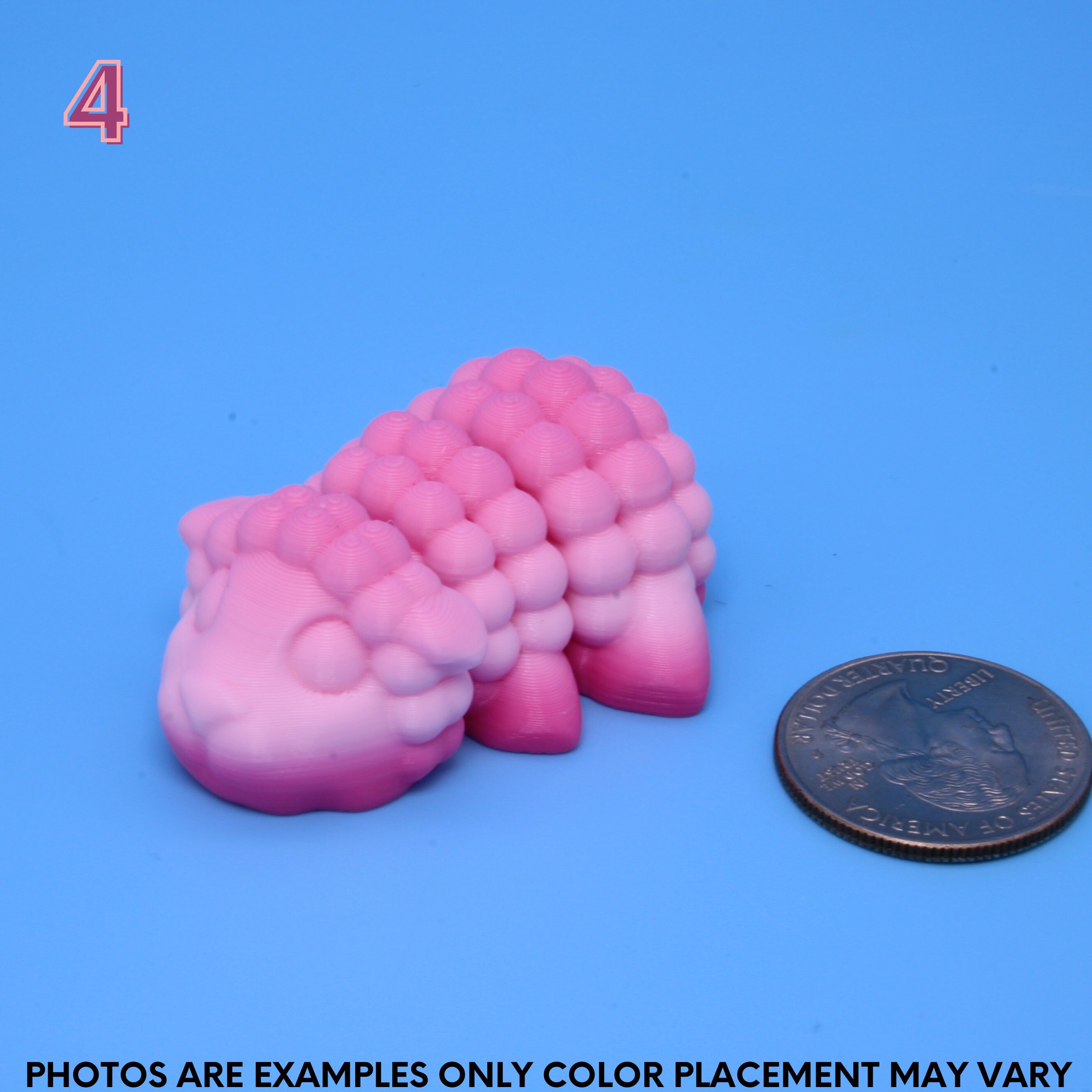 Cute Animals, Random Pink Gradient - 3D Printed | Authorized Seller