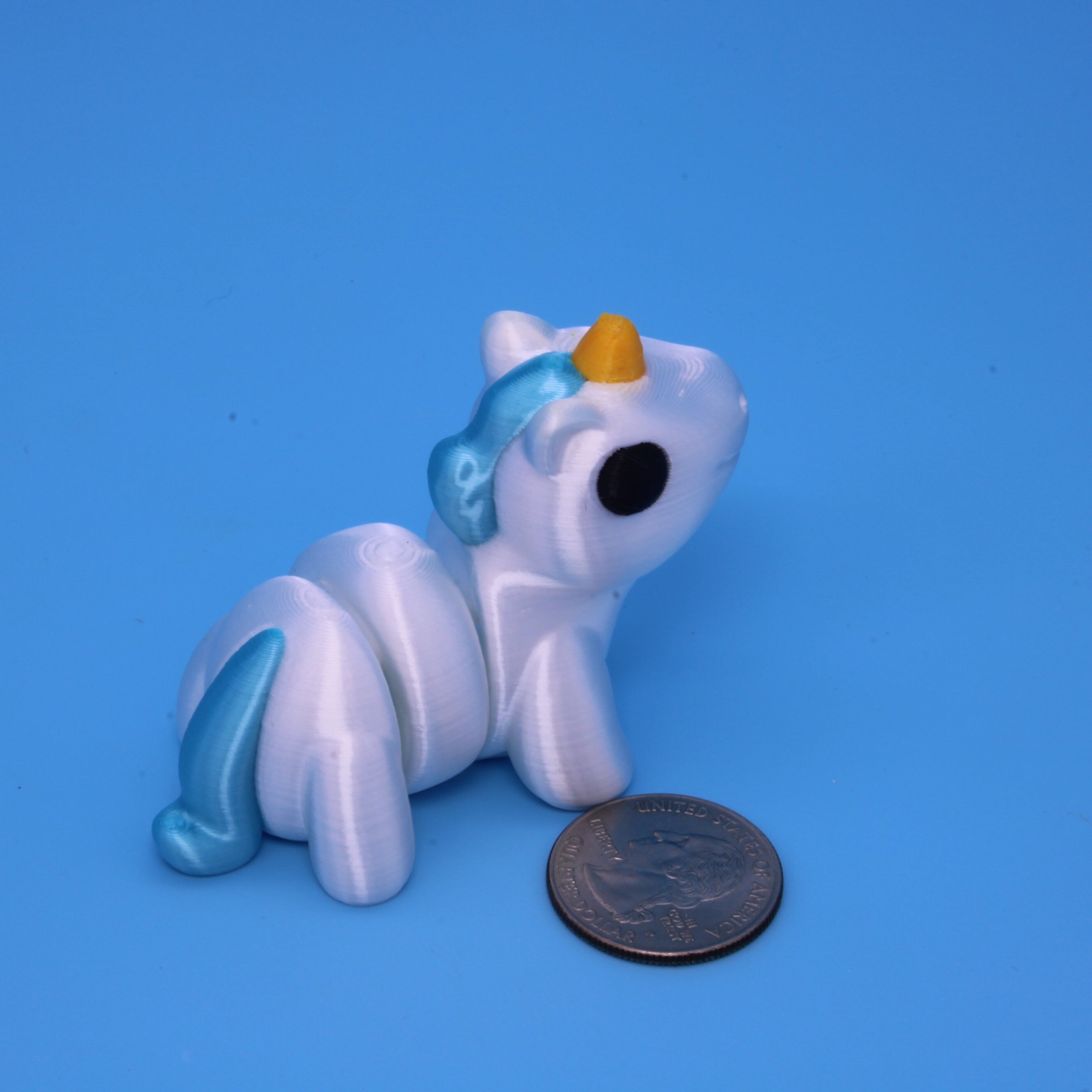 Unicorn, Yellow & Blue, 3 variations available, including keychain | 3D Printed