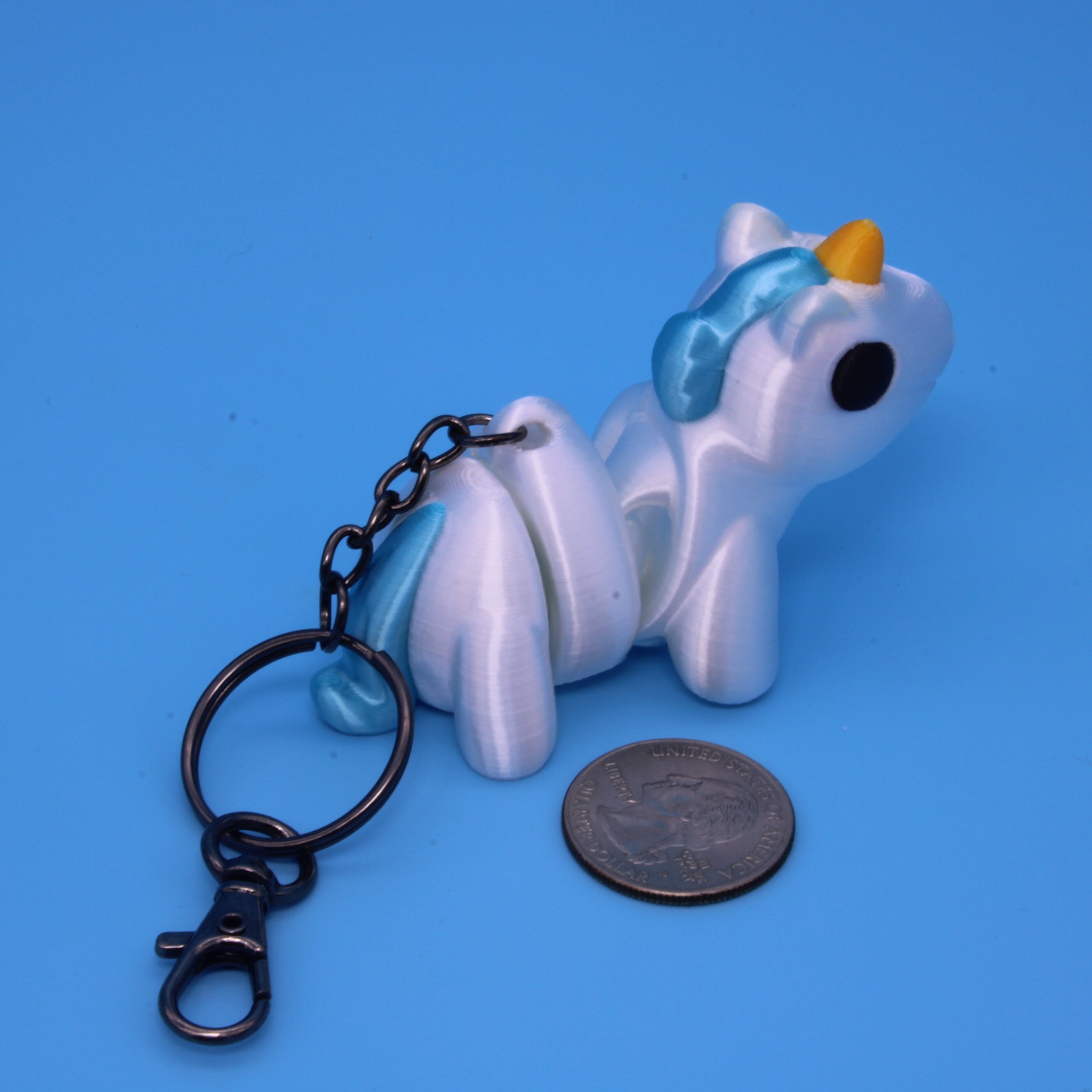 Unicorn, Yellow & Blue, 3 variations available, including keychain | 3D Printed