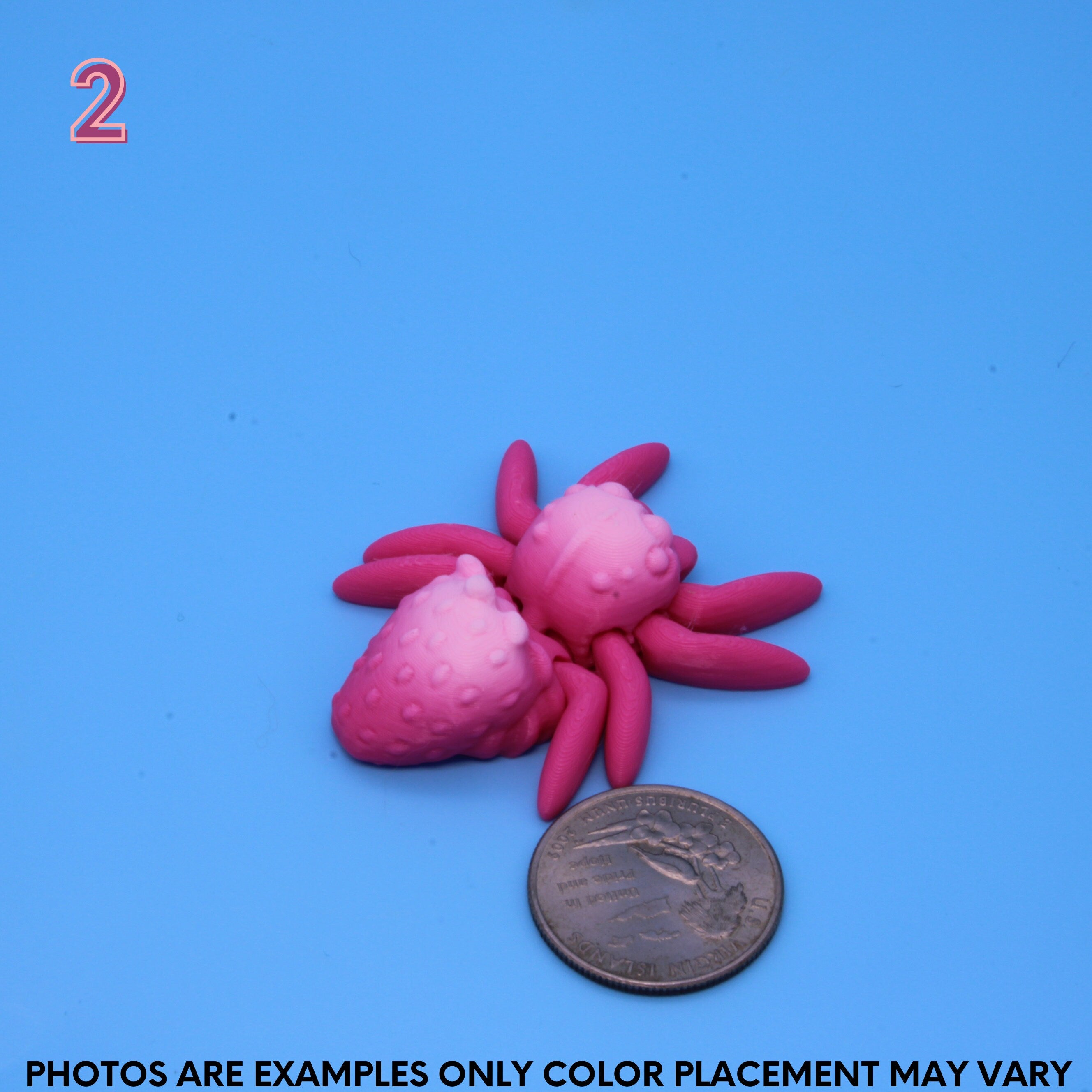 Mixed Lot of Pink Random Gradient, Spiders, Geckos, Whales, & Triceratops | 3D Printed