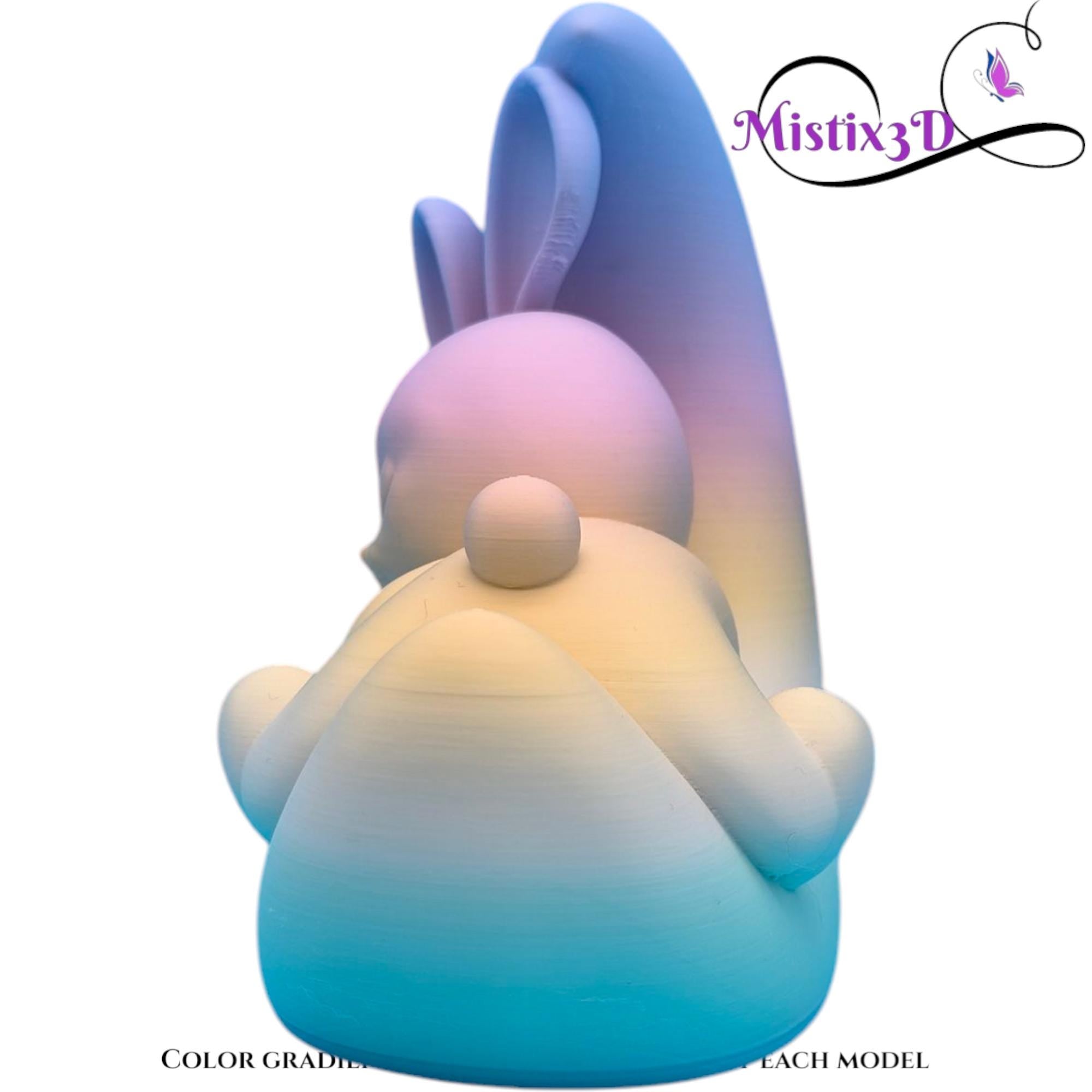 Dreamy Bunny on Crescent Moon Piggy Bank Random Gradient – PLA Plastic Desk Decor & Unique Coin Bank Gift | Authorized Seller Cobotech