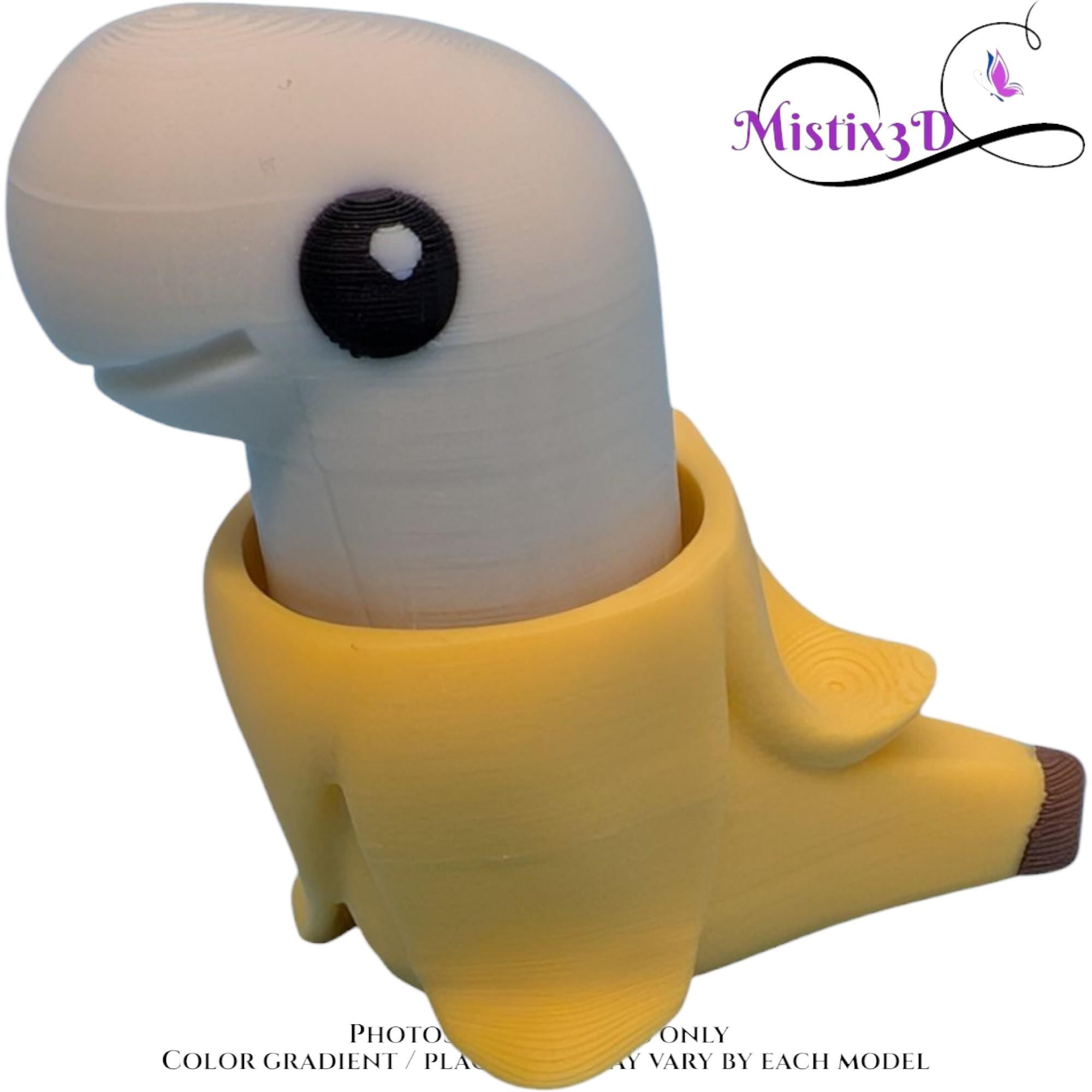 Banana Dinosaur Fidget Clicker Keychain