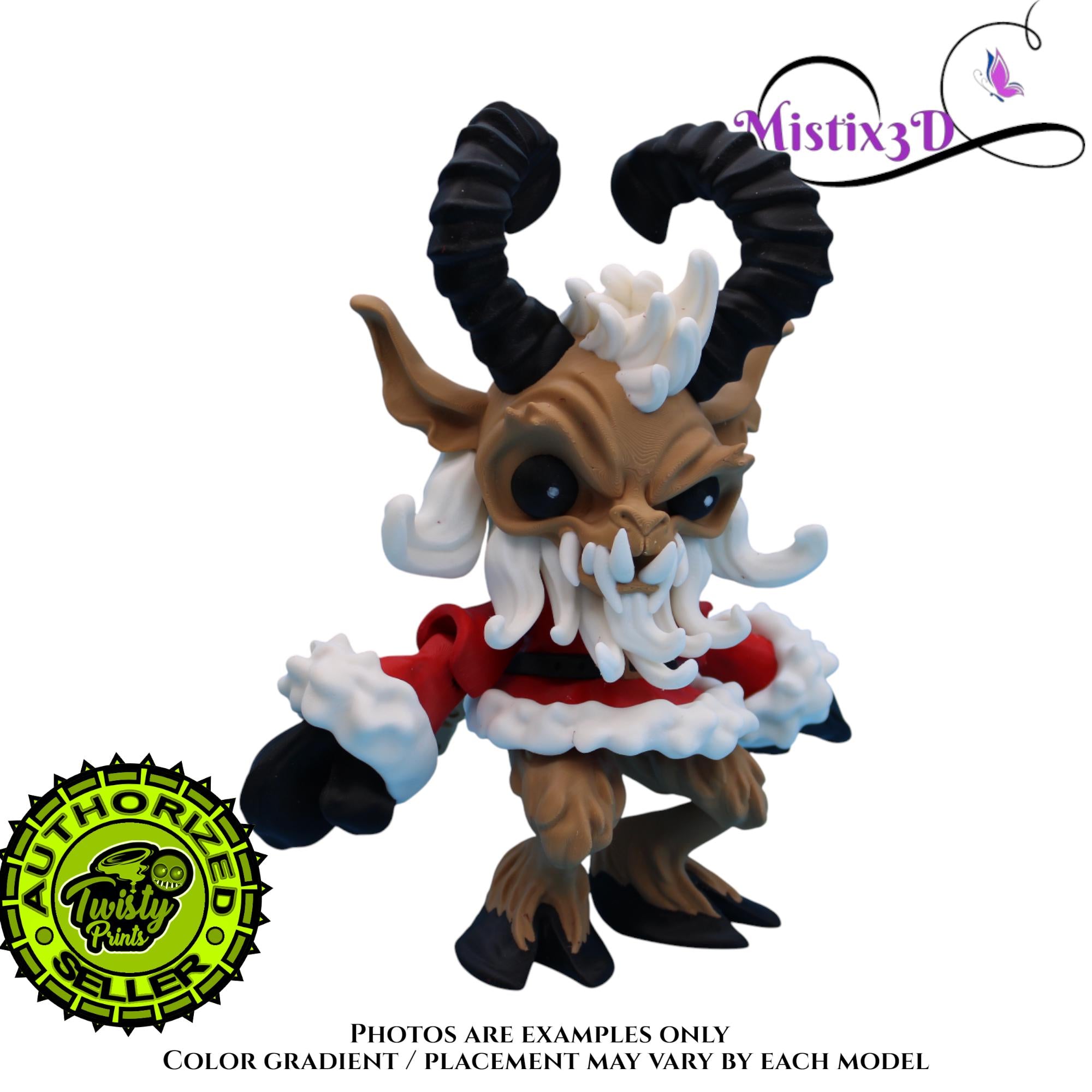 Krampus Fidget, 2 Sizes 3D Printed Poseable – Authorized Seller of Twisty Prints