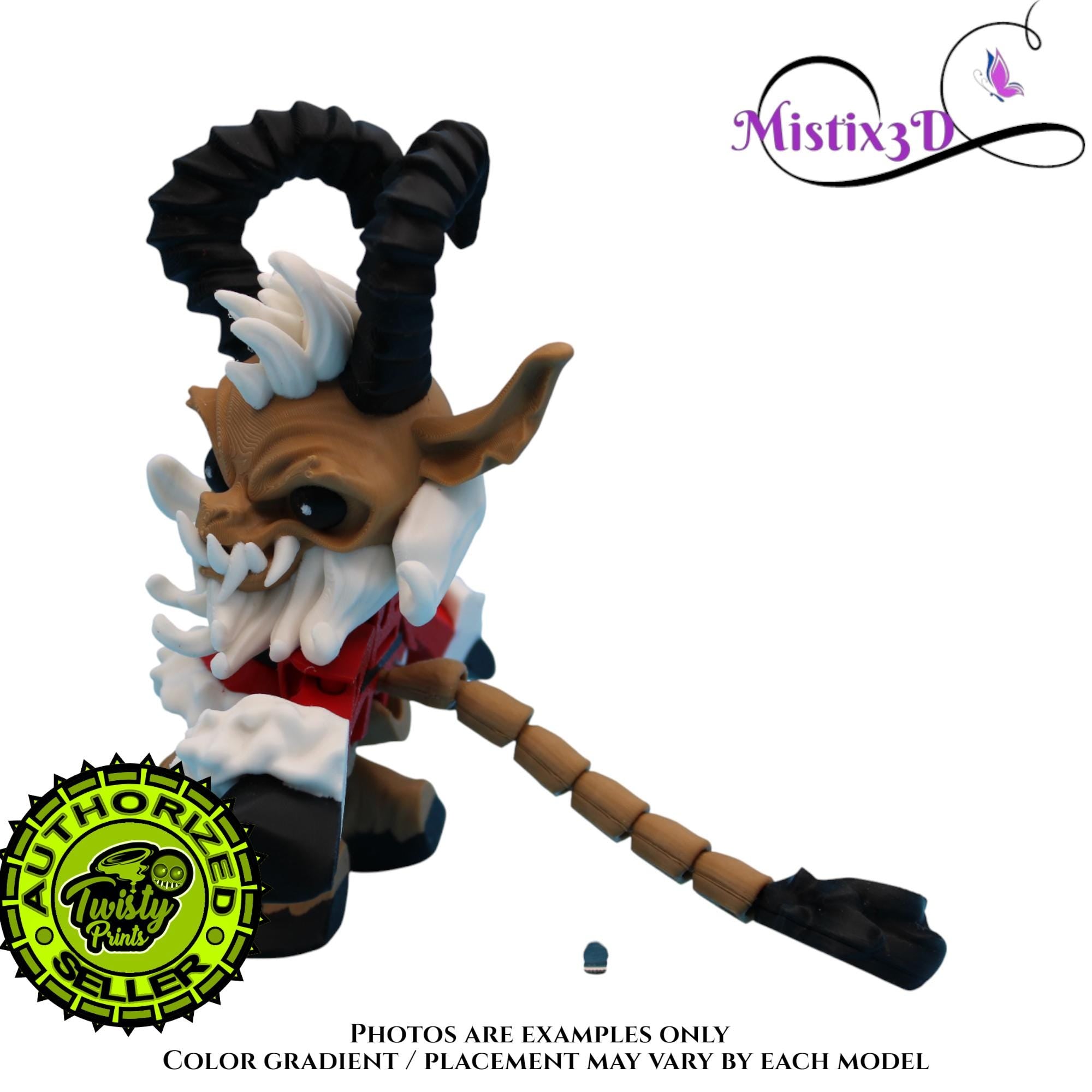 Krampus Fidget, 2 Sizes 3D Printed Poseable – Authorized Seller of Twisty Prints
