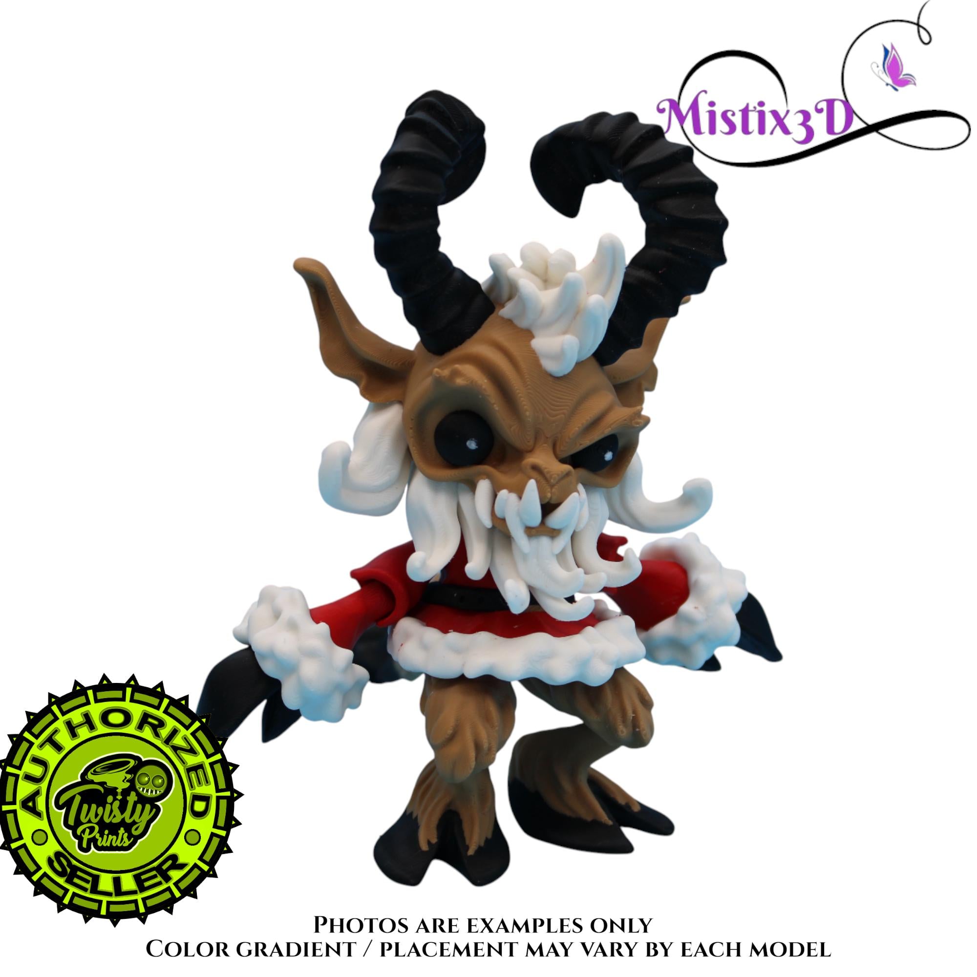 Krampus Fidget, 2 Sizes 3D Printed Poseable – Authorized Seller of Twisty Prints