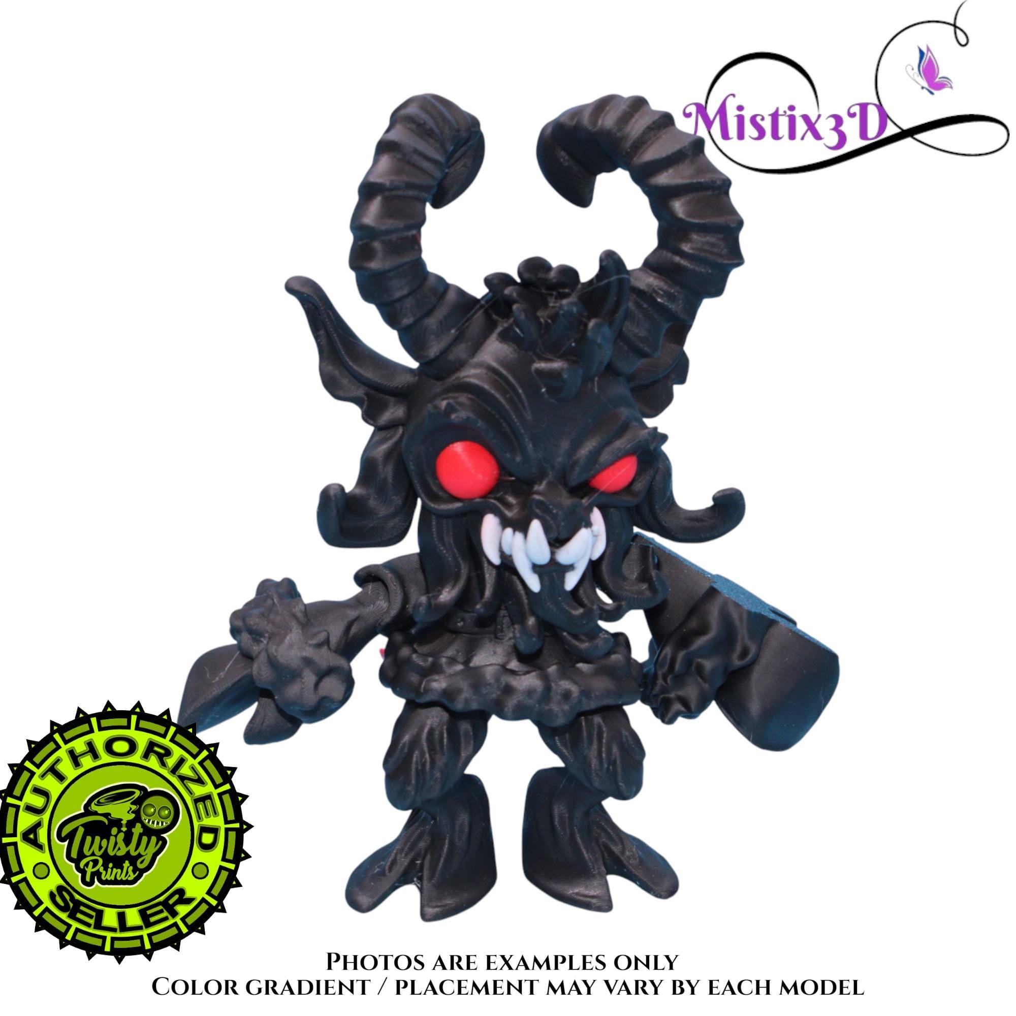 Krampus Fidget with tail, 2 Sizes 3D Printed Poseable – Authorized Seller of Twisty Prints