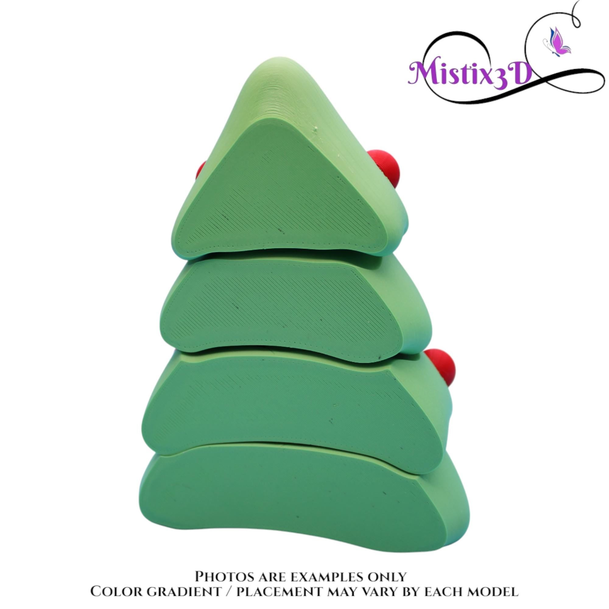 Christmas Tree with/without Eyes | Funny Holiday Desk Decor | 3D Printed | Kawaii Xmas Gift