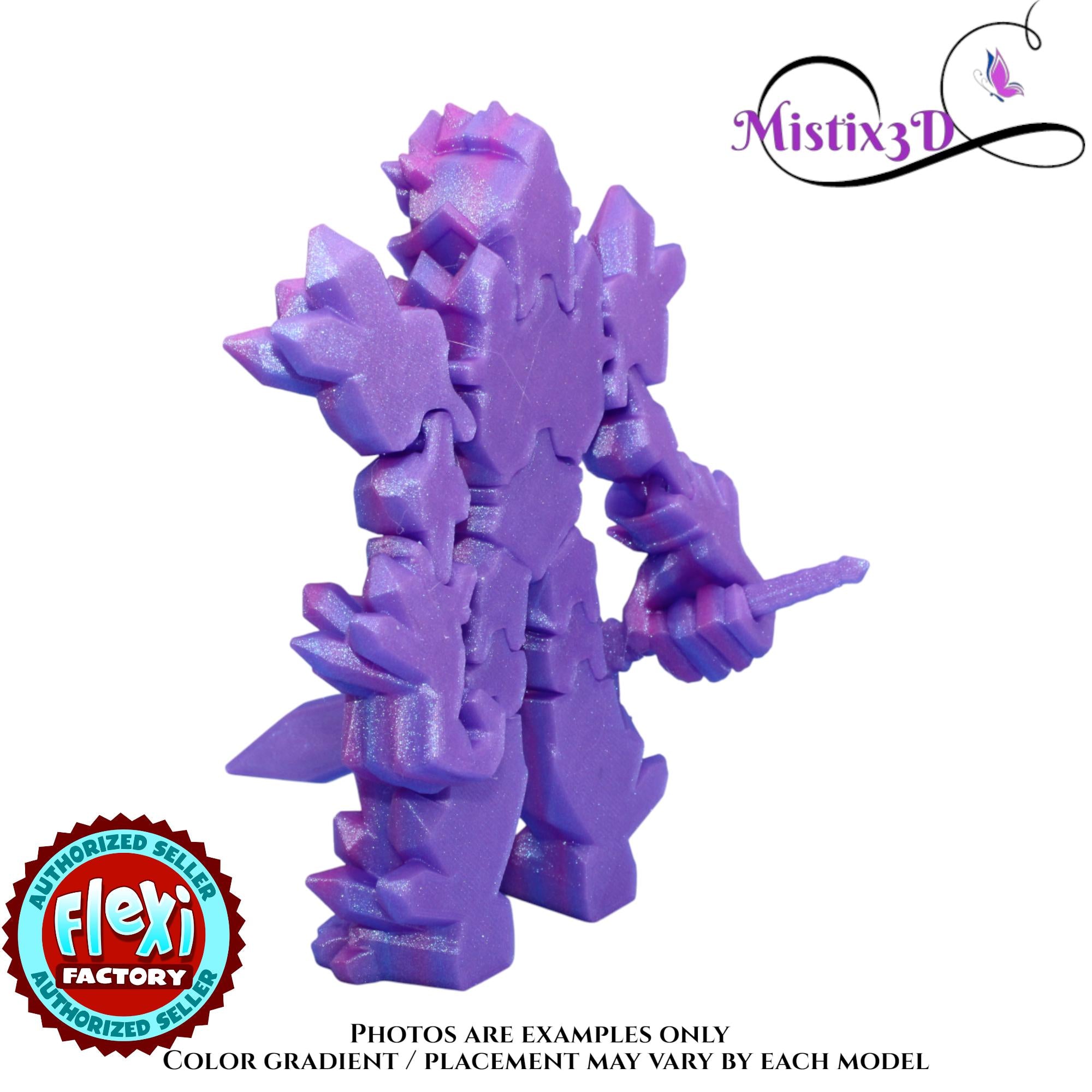 Crystal Armored Warrior – Flexi Poseable Fantasy Figure | Crystal Knight Toy