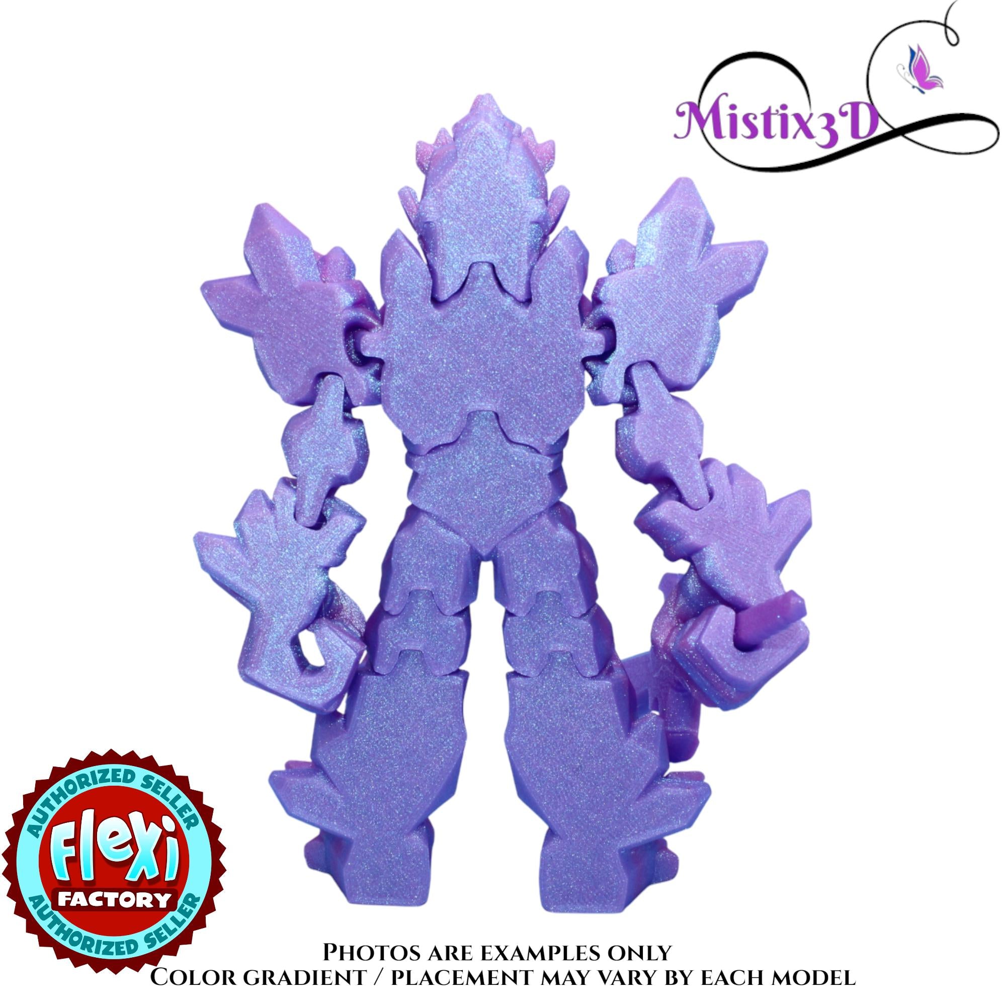 Crystal Armored Warrior – Flexi Poseable Fantasy Figure | Crystal Knight Toy