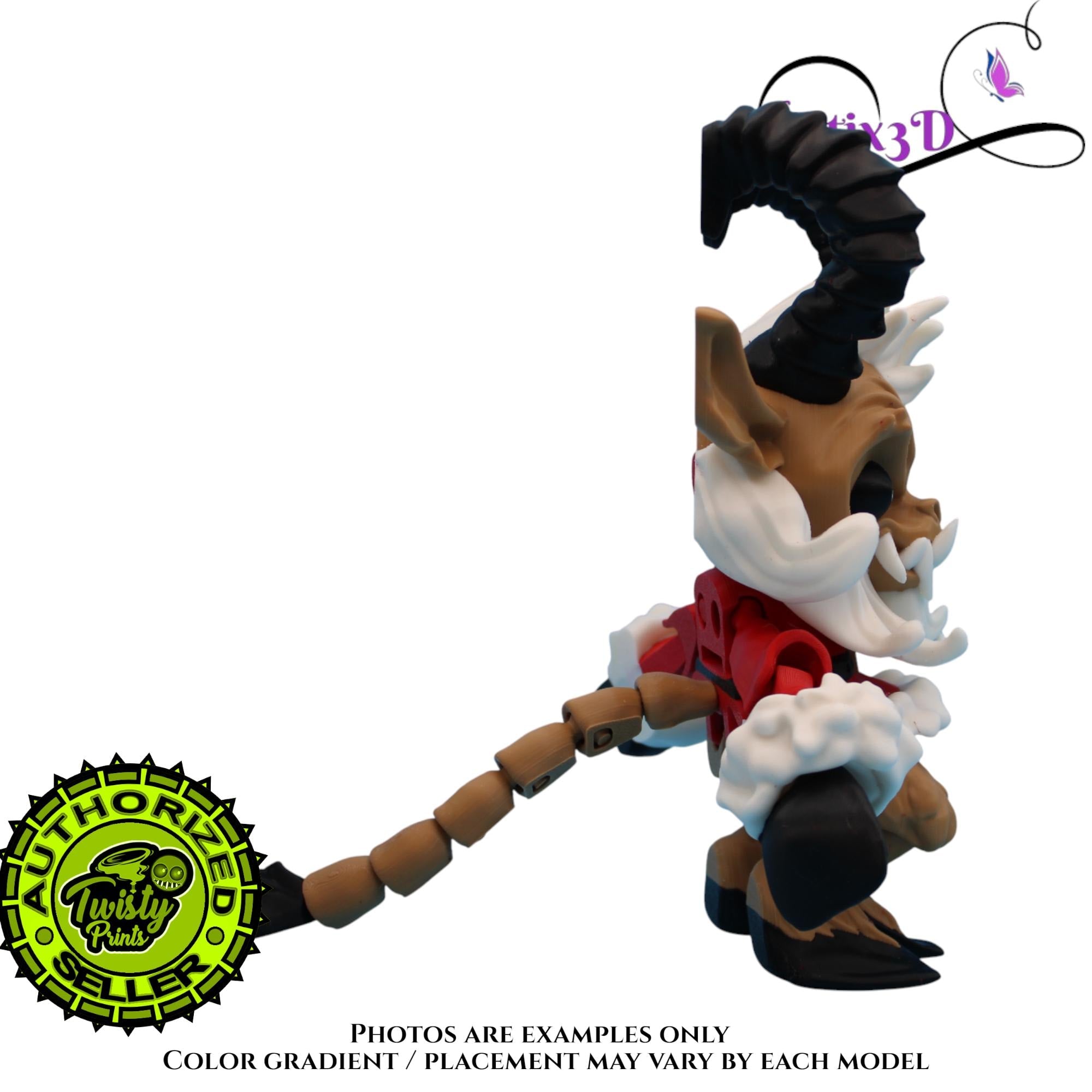 Krampus Fidget, 2 Sizes 3D Printed Poseable – Authorized Seller of Twisty Prints