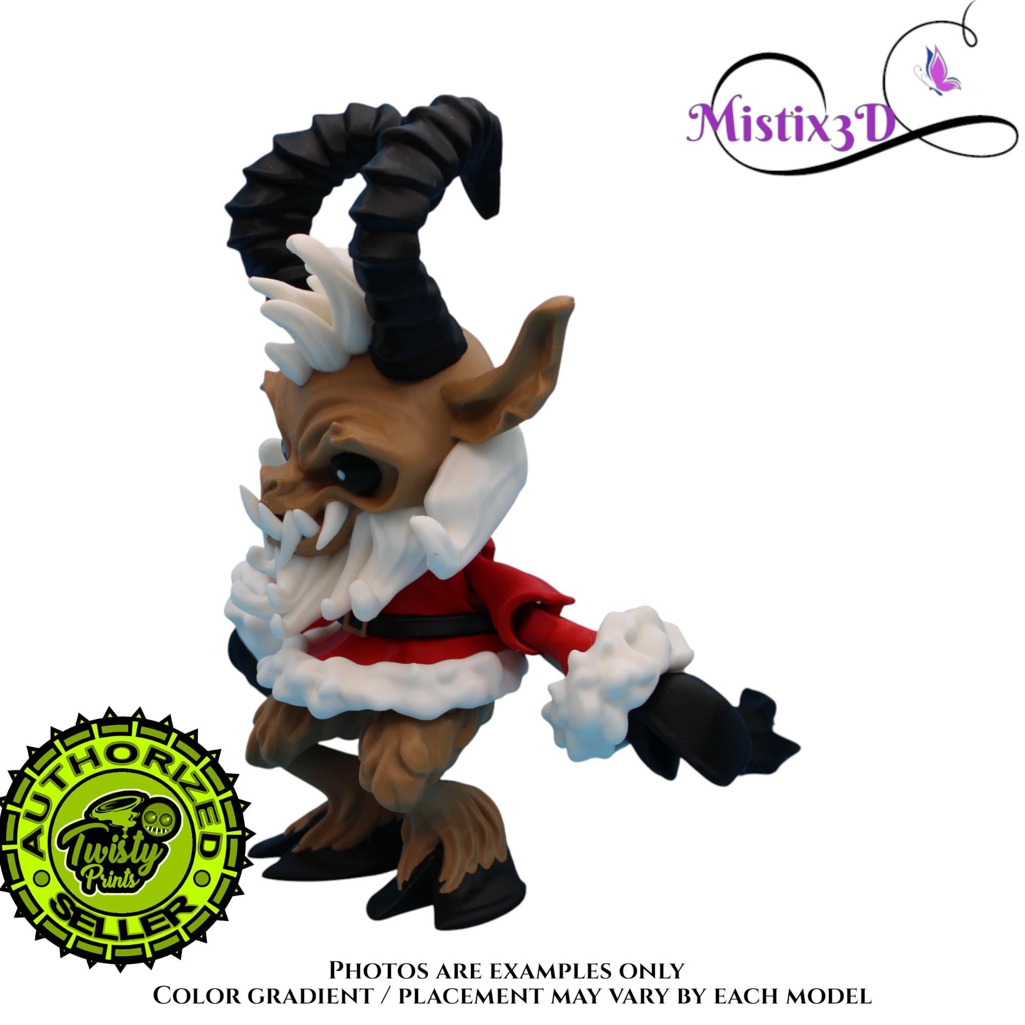 Krampus Fidget, 2 Sizes 3D Printed Poseable – Authorized Seller of Twisty Prints