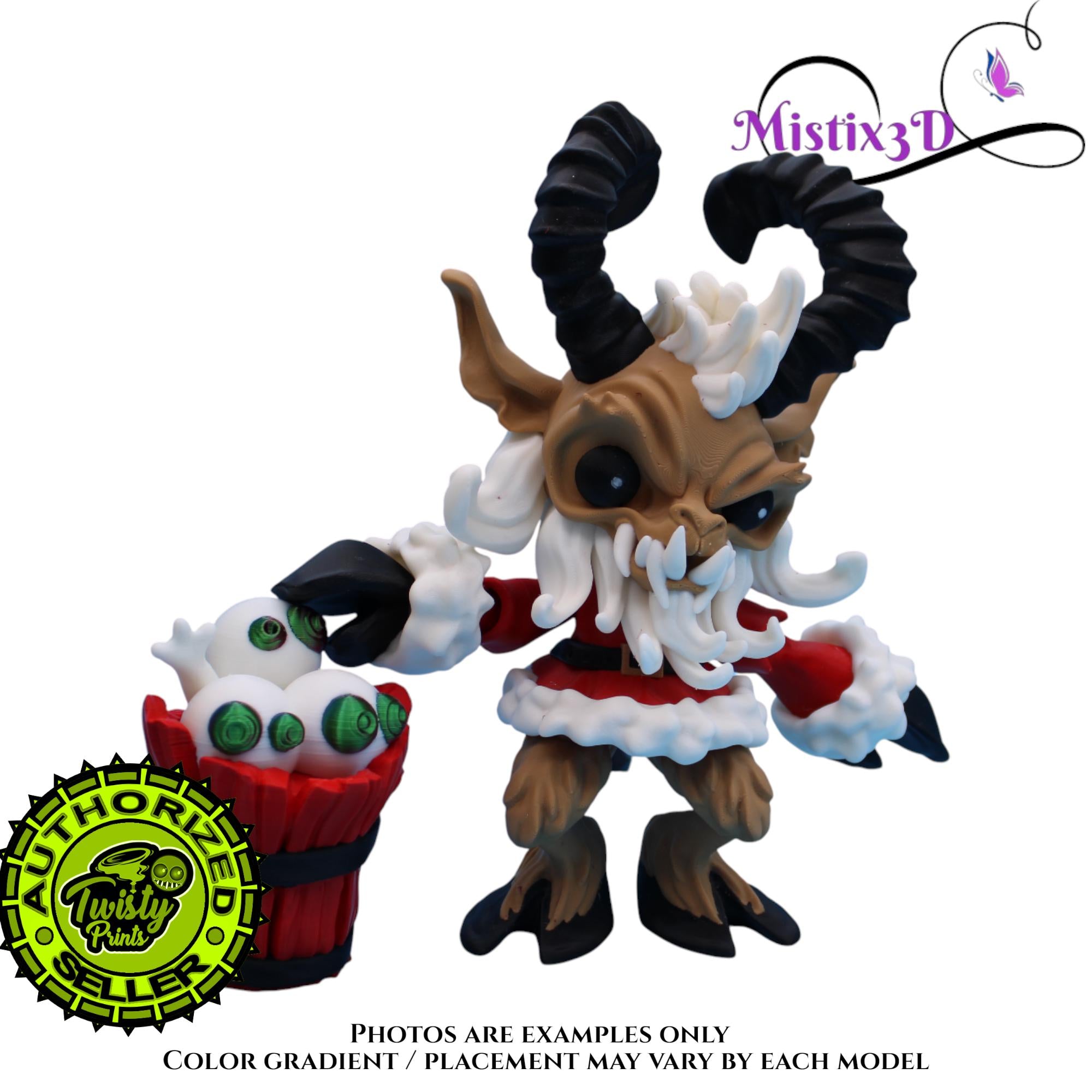 Krampus Fidget, 2 Sizes 3D Printed Poseable – Authorized Seller of Twisty Prints