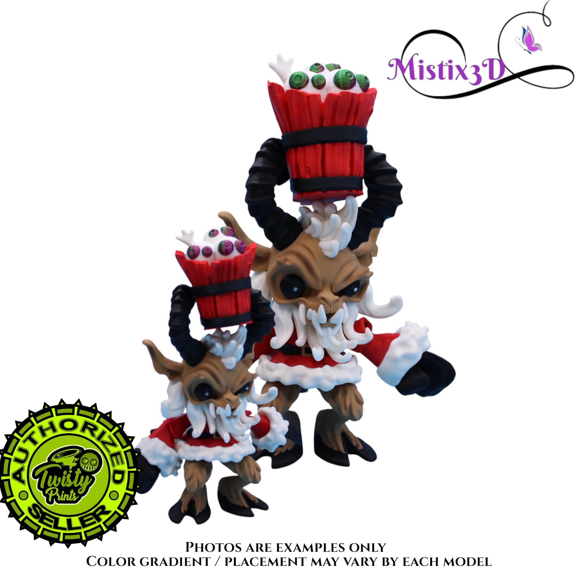 Krampus Fidget, 2 Sizes 3D Printed Poseable – Authorized Seller of Twisty Prints