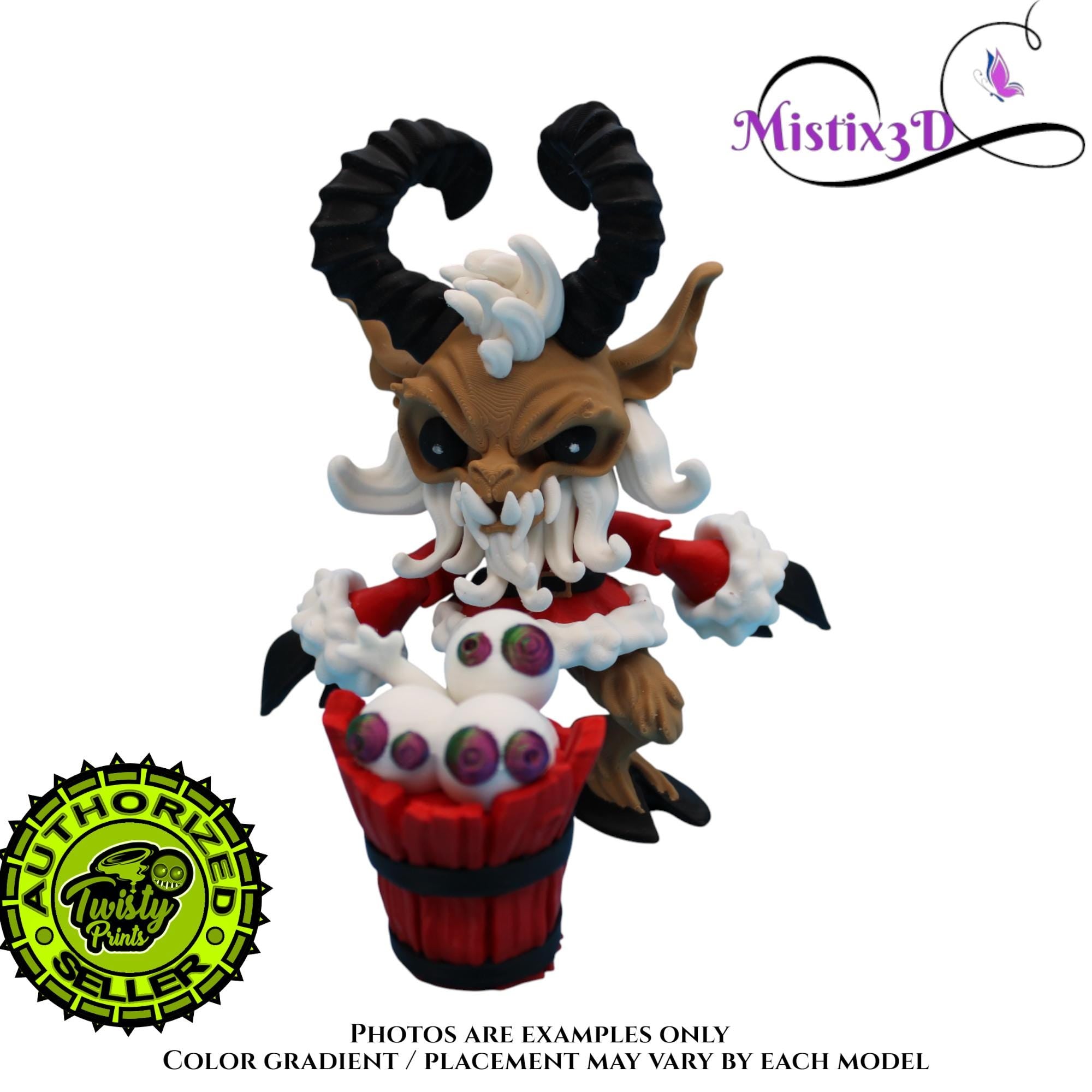 Krampus Fidget, 2 Sizes 3D Printed Poseable – Authorized Seller of Twisty Prints