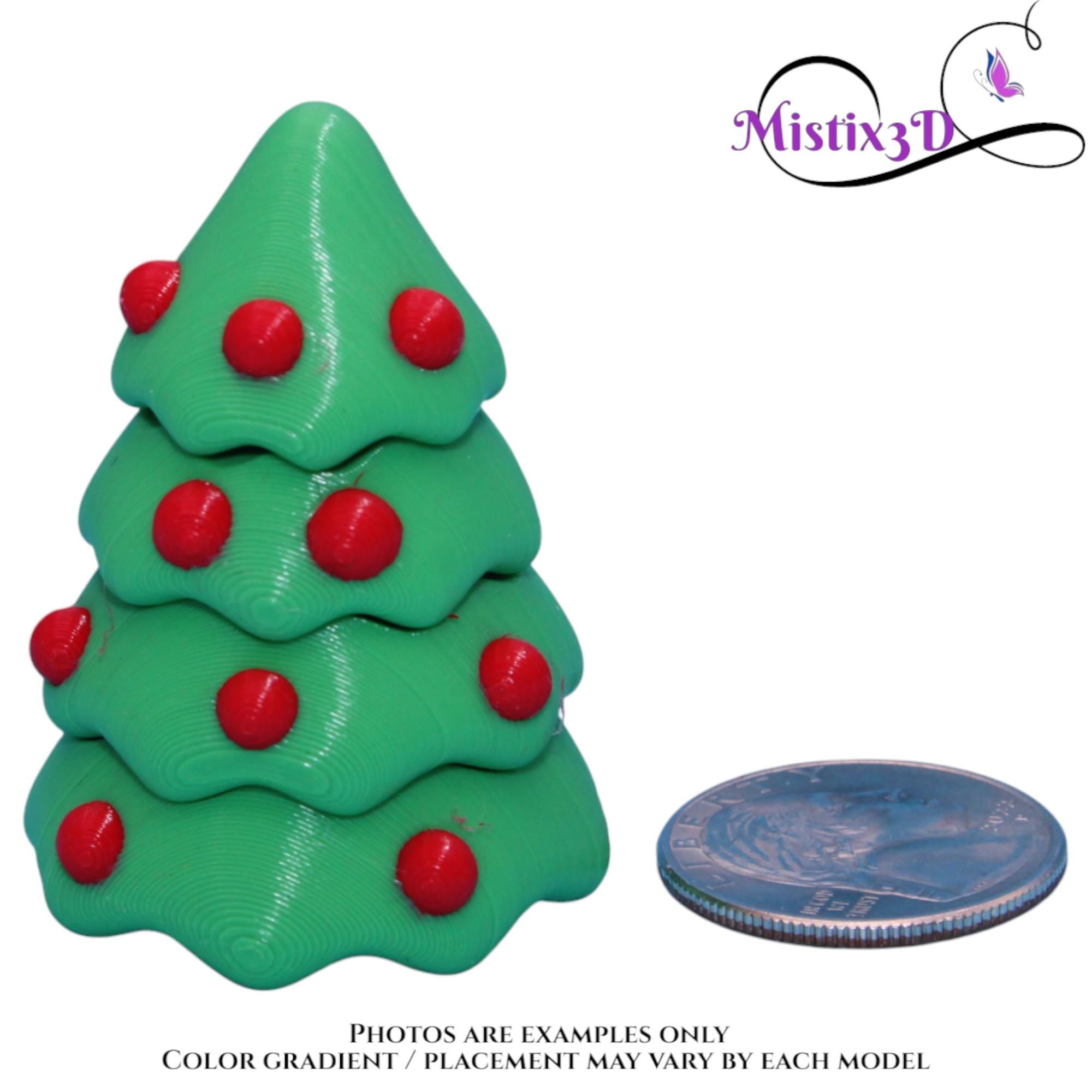 Christmas Tree with/without Eyes | Funny Holiday Desk Decor | 3D Printed | Kawaii Xmas Gift