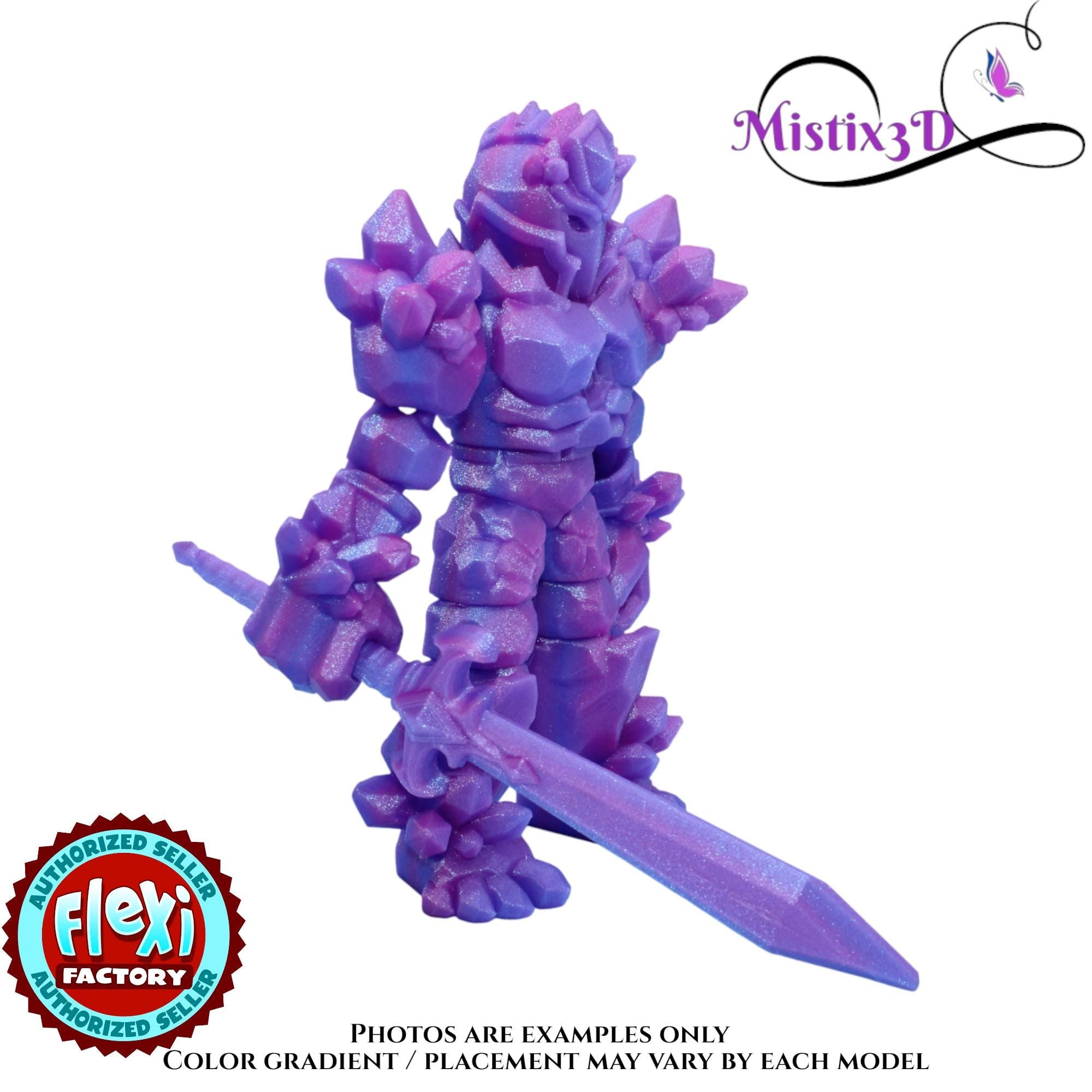 Crystal Armored Warrior – Flexi Poseable Fantasy Figure | Crystal Knight Toy