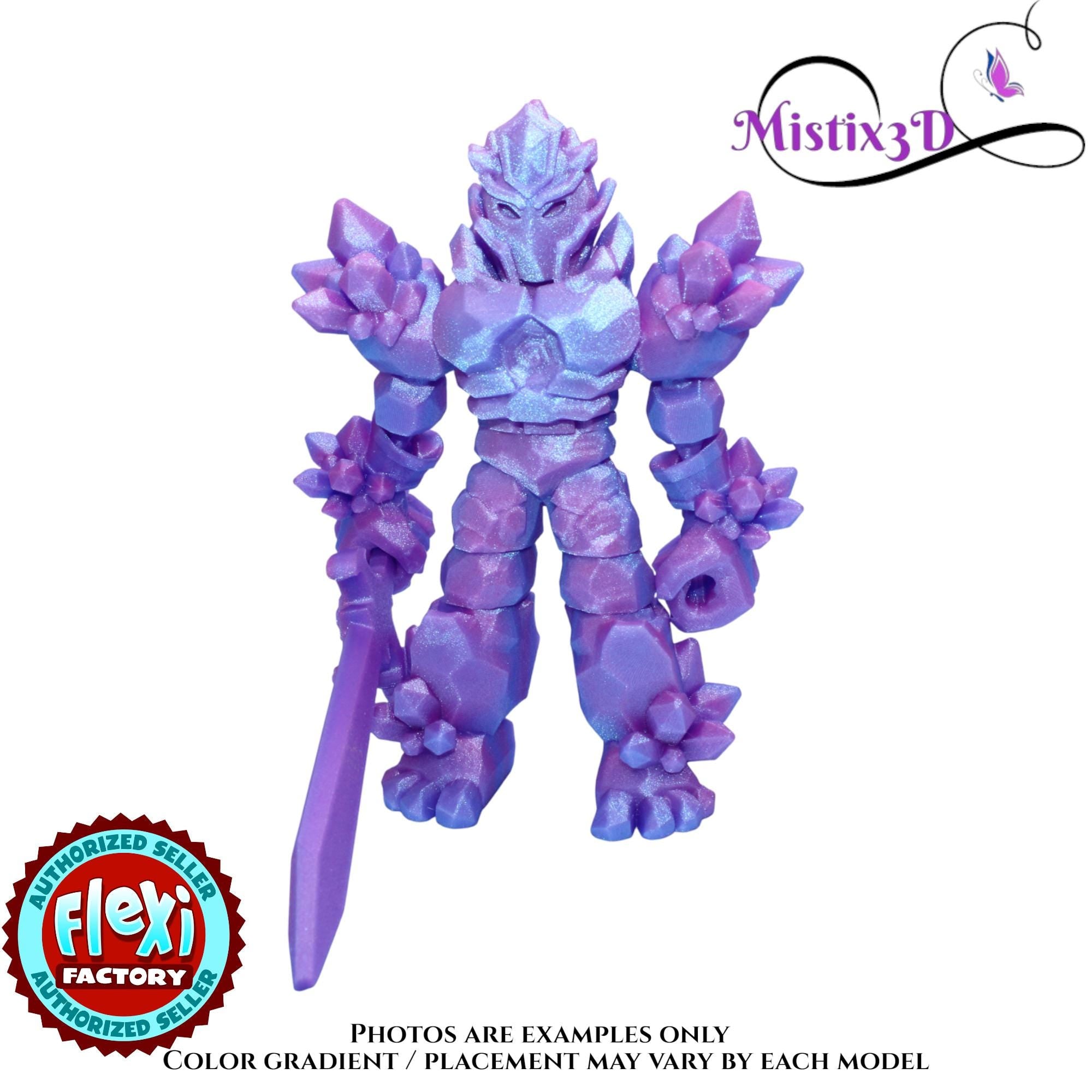 Crystal Armored Warrior – Flexi Poseable Fantasy Figure | Crystal Knight Toy