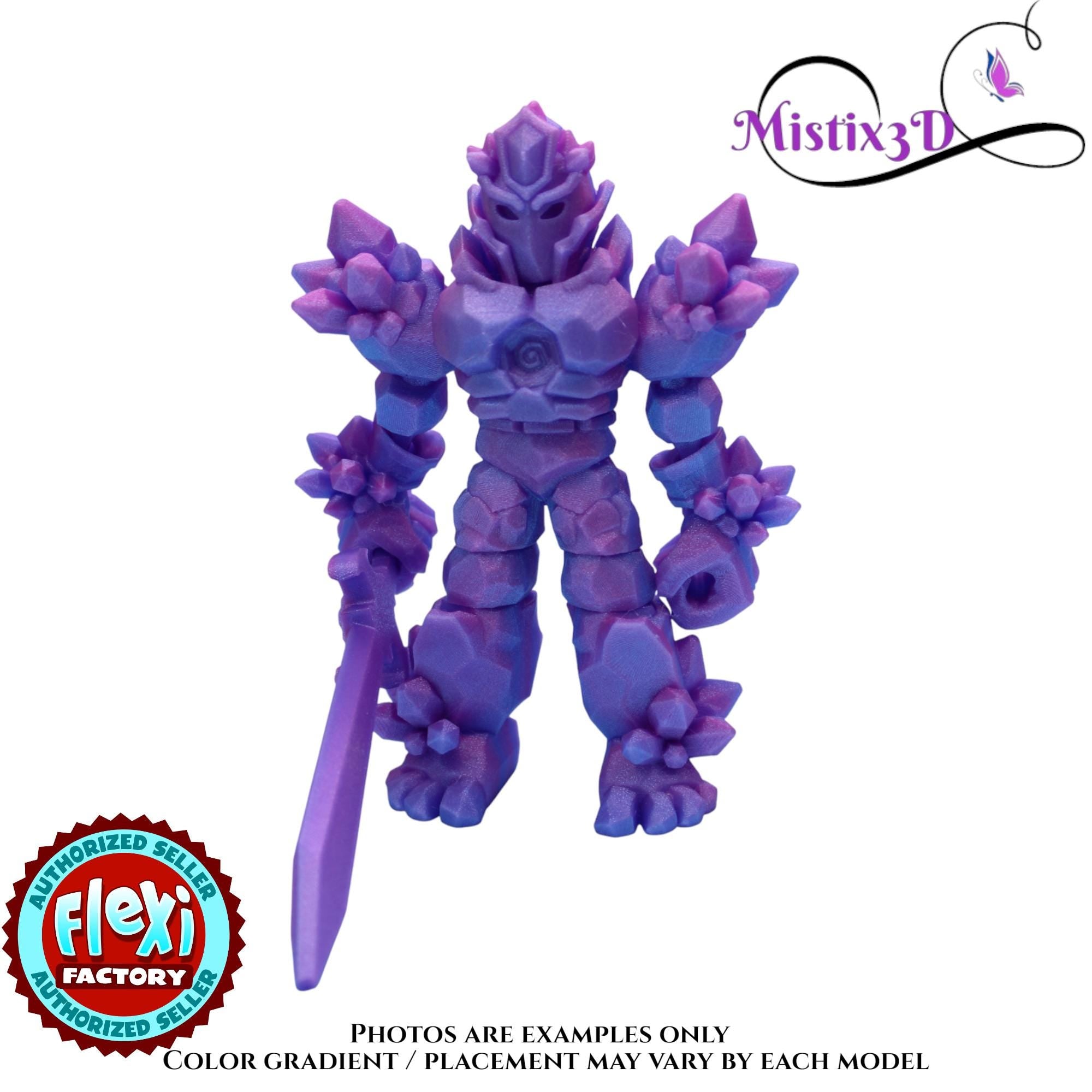 Crystal Armored Warrior – Flexi Poseable Fantasy Figure | Crystal Knight Toy