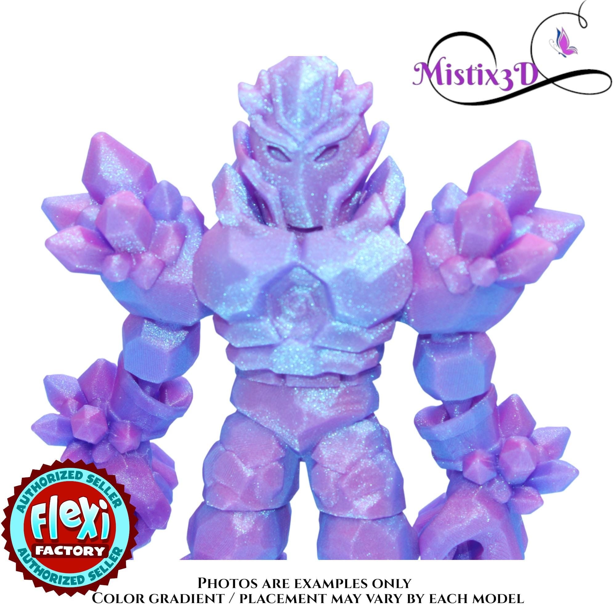 Crystal Armored Warrior – Flexi Poseable Fantasy Figure | Crystal Knight Toy
