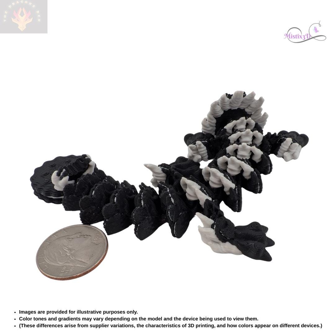 Baby Cookies and Cream Glass Eye Dragon | 3D Printed | Authorized Seller of Dragons Den