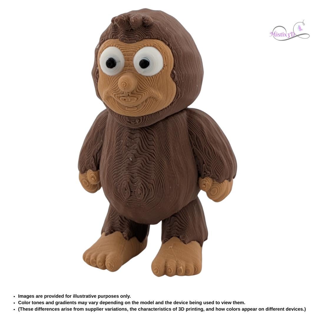 Articulated Sasquatch Figure – 3D Printed Desk Toy, Display Item Authorized Seller of Inplace