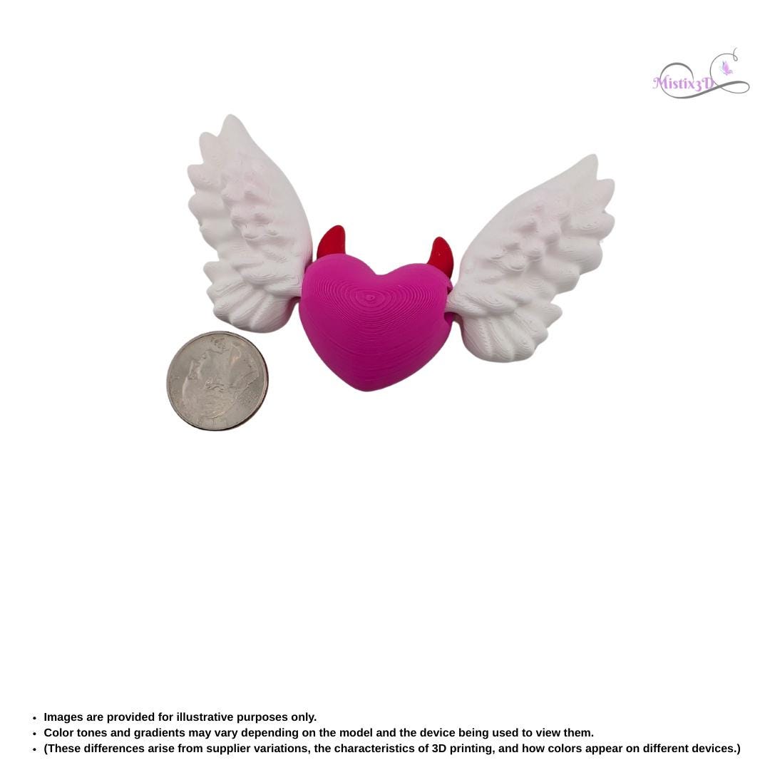 Valentine Devil Heart Articulated Keychain | 3D Printed – Authorized Seller of Cobotech