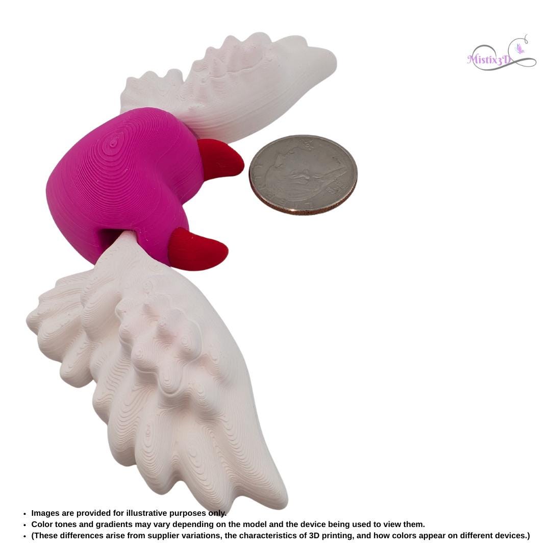 Valentine Devil Heart Articulated Keychain | 3D Printed – Authorized Seller of Cobotech
