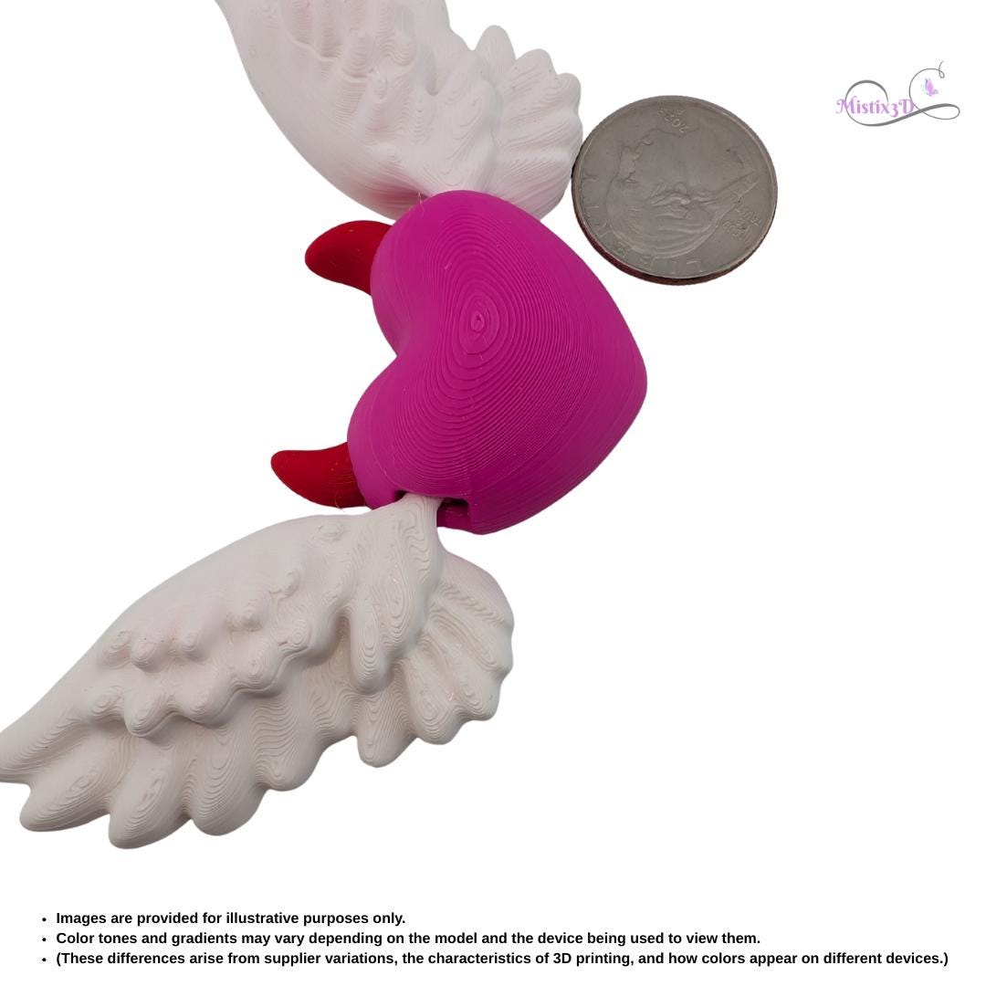 Valentine Devil Heart Articulated Keychain | 3D Printed – Authorized Seller of Cobotech