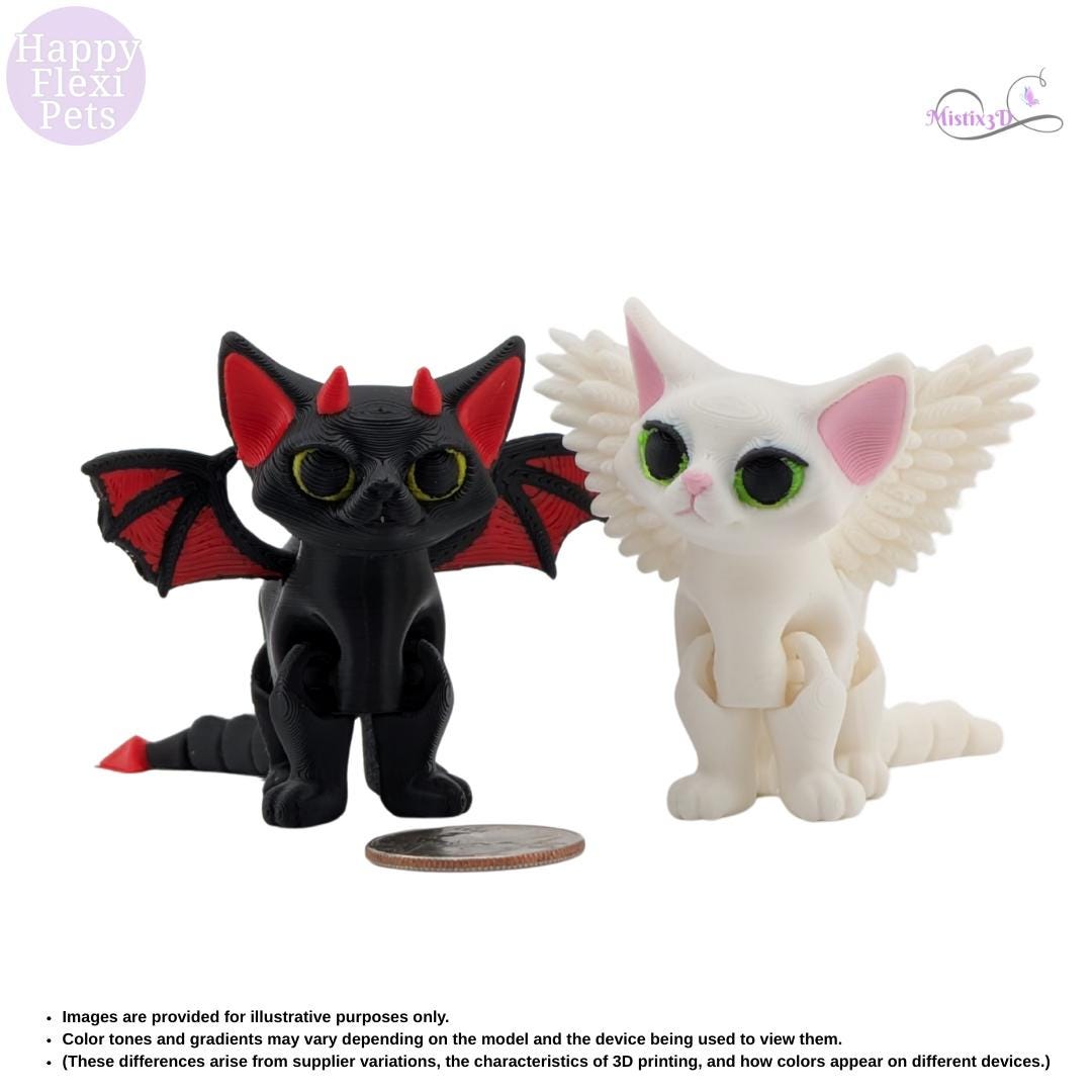 Angel / Devil Kitty 3D Printed – Authorized Seller of Happy Flexi Pets