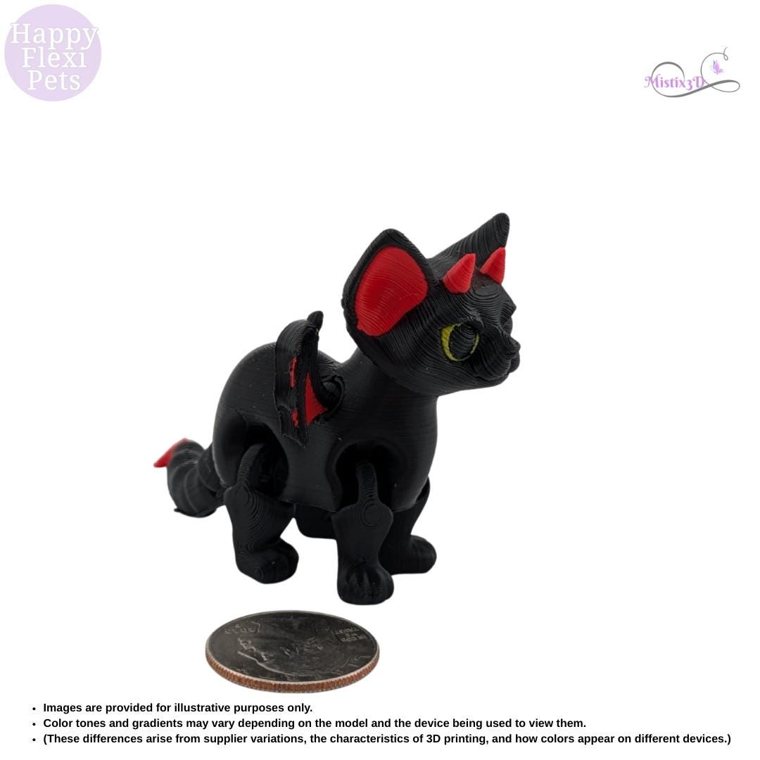 Angel / Devil Kitty 3D Printed – Authorized Seller of Happy Flexi Pets