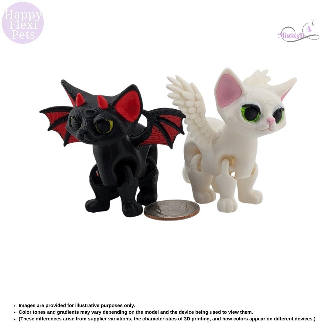 Angel / Devil Kitty 3D Printed – Authorized Seller of Happy Flexi Pets