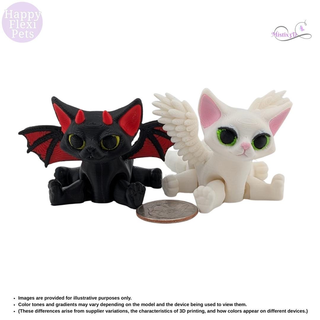 Angel / Devil Kitty 3D Printed – Authorized Seller of Happy Flexi Pets