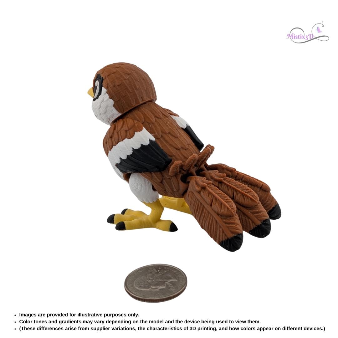 Flexi Sparrow - 3D Print | Authorized Seller of Toonz Factory