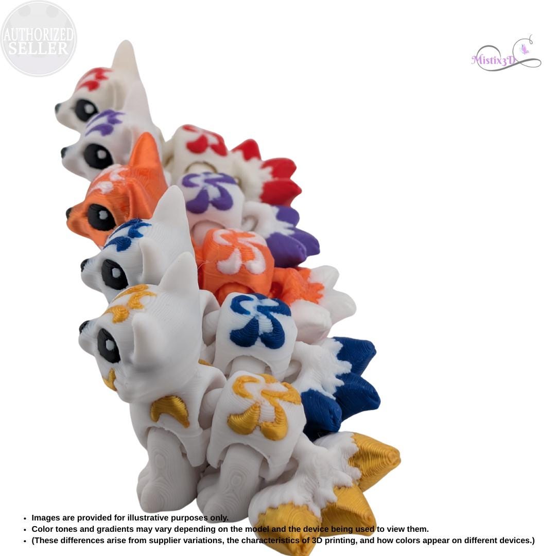 Kitsune Hatchling | 3d printed | Authorized Seller Cinderwing
