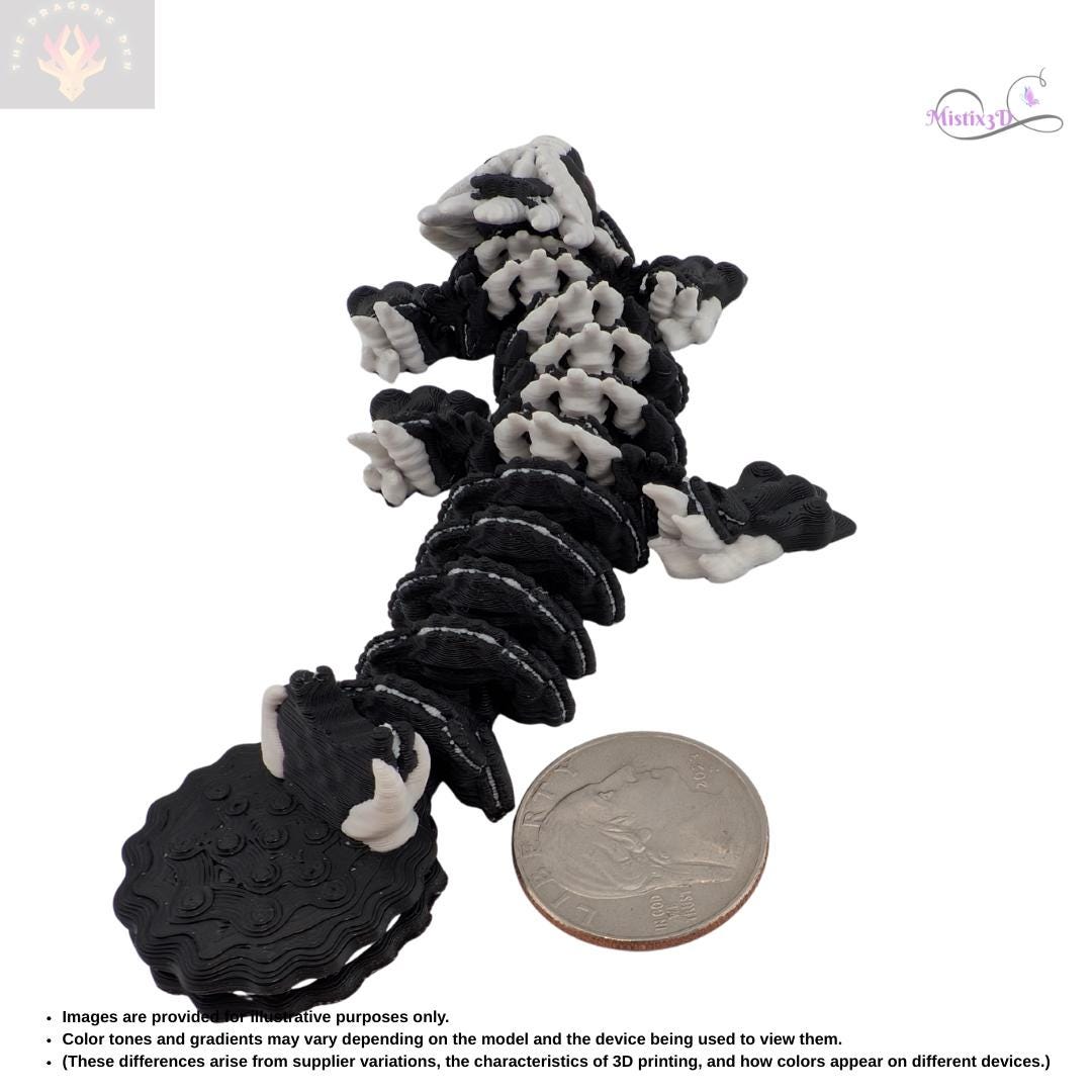 Baby Cookies and Cream Glass Eye Dragon | 3D Printed | Authorized Seller of Dragons Den