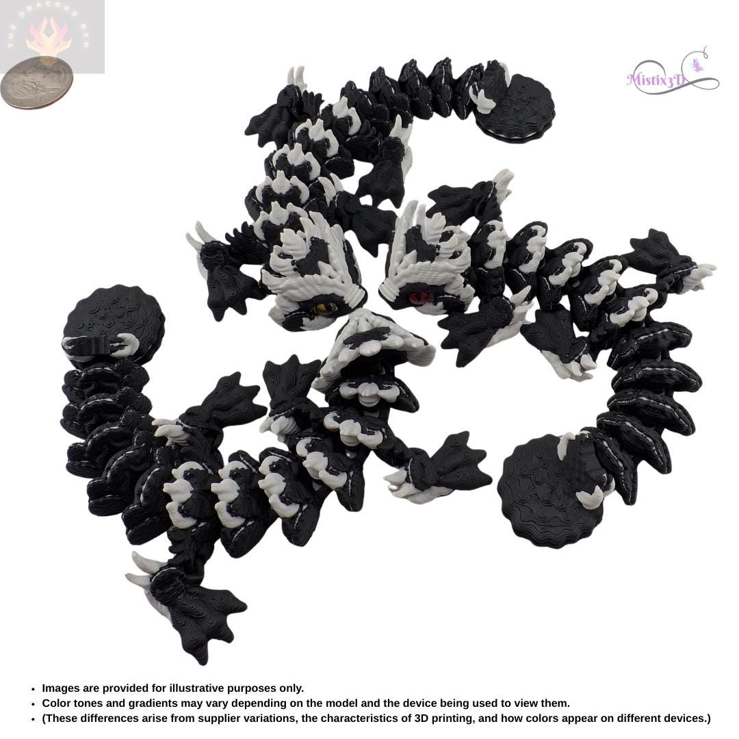 Baby Cookies and Cream Glass Eye Dragon | 3D Printed | Authorized Seller of Dragons Den