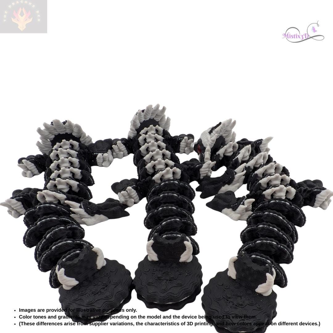 Baby Cookies and Cream Glass Eye Dragon | 3D Printed | Authorized Seller of Dragons Den