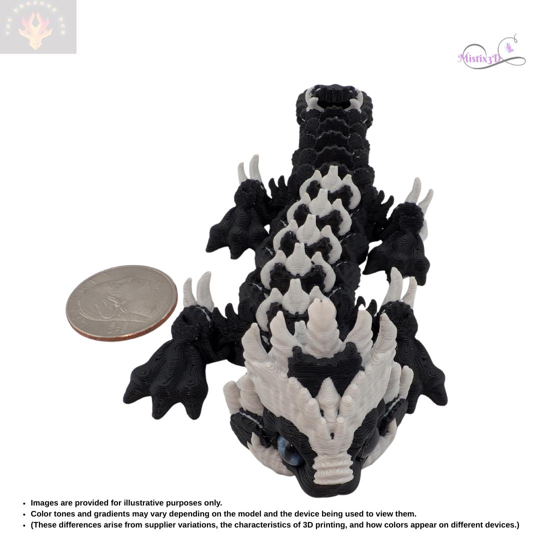 Baby Cookies and Cream Glass Eye Dragon | 3D Printed | Authorized Seller of Dragons Den