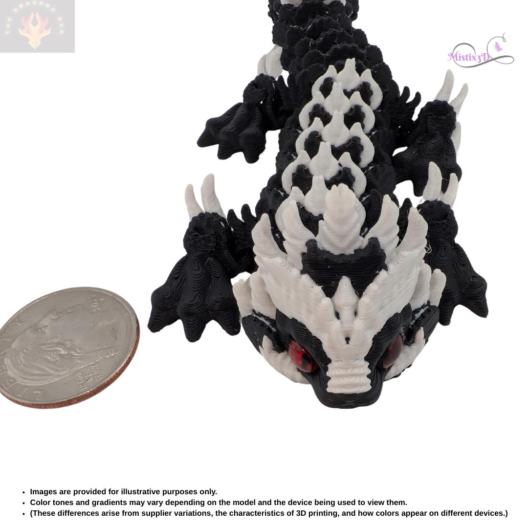 Baby Cookies and Cream Glass Eye Dragon | 3D Printed | Authorized Seller of Dragons Den